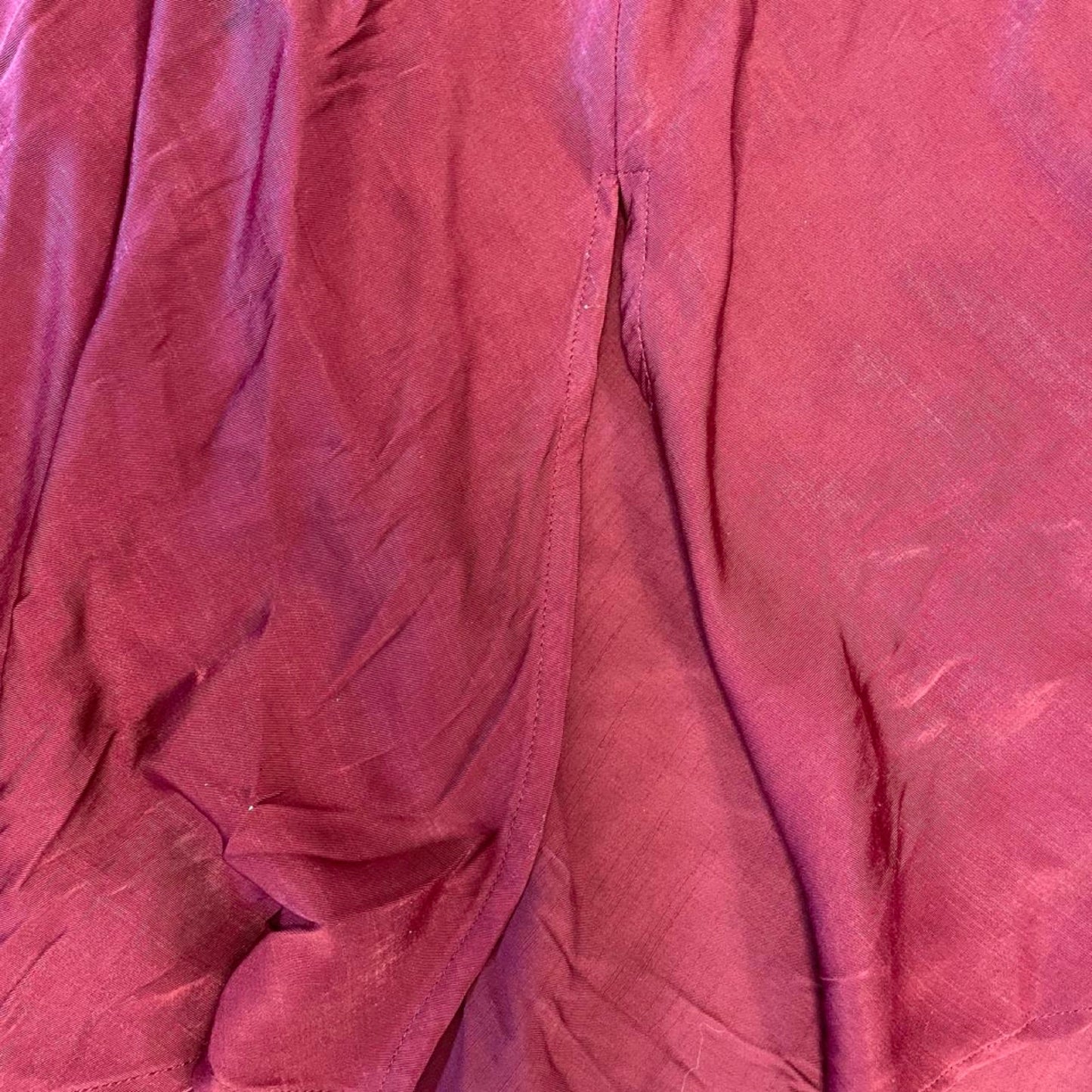 Burgundy satin maxi skirt