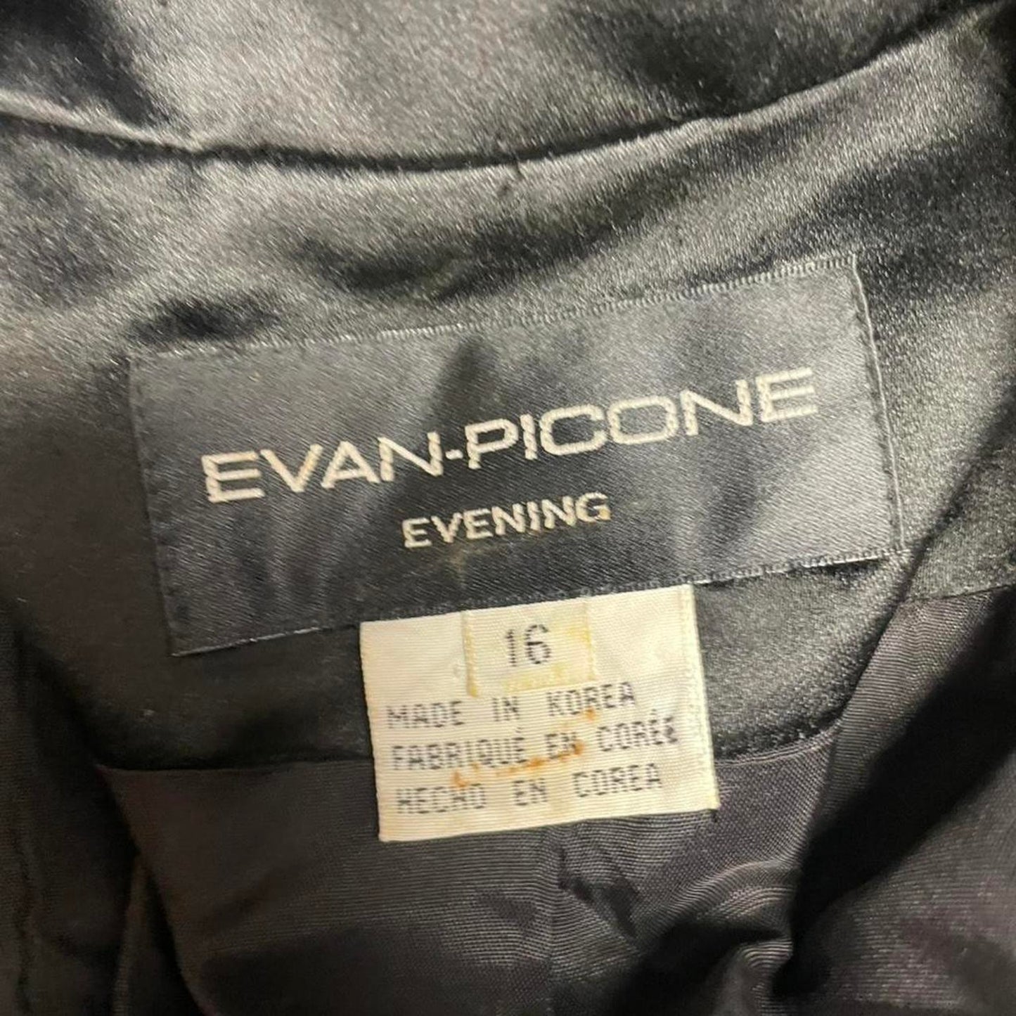 Evan picone black satin blazer