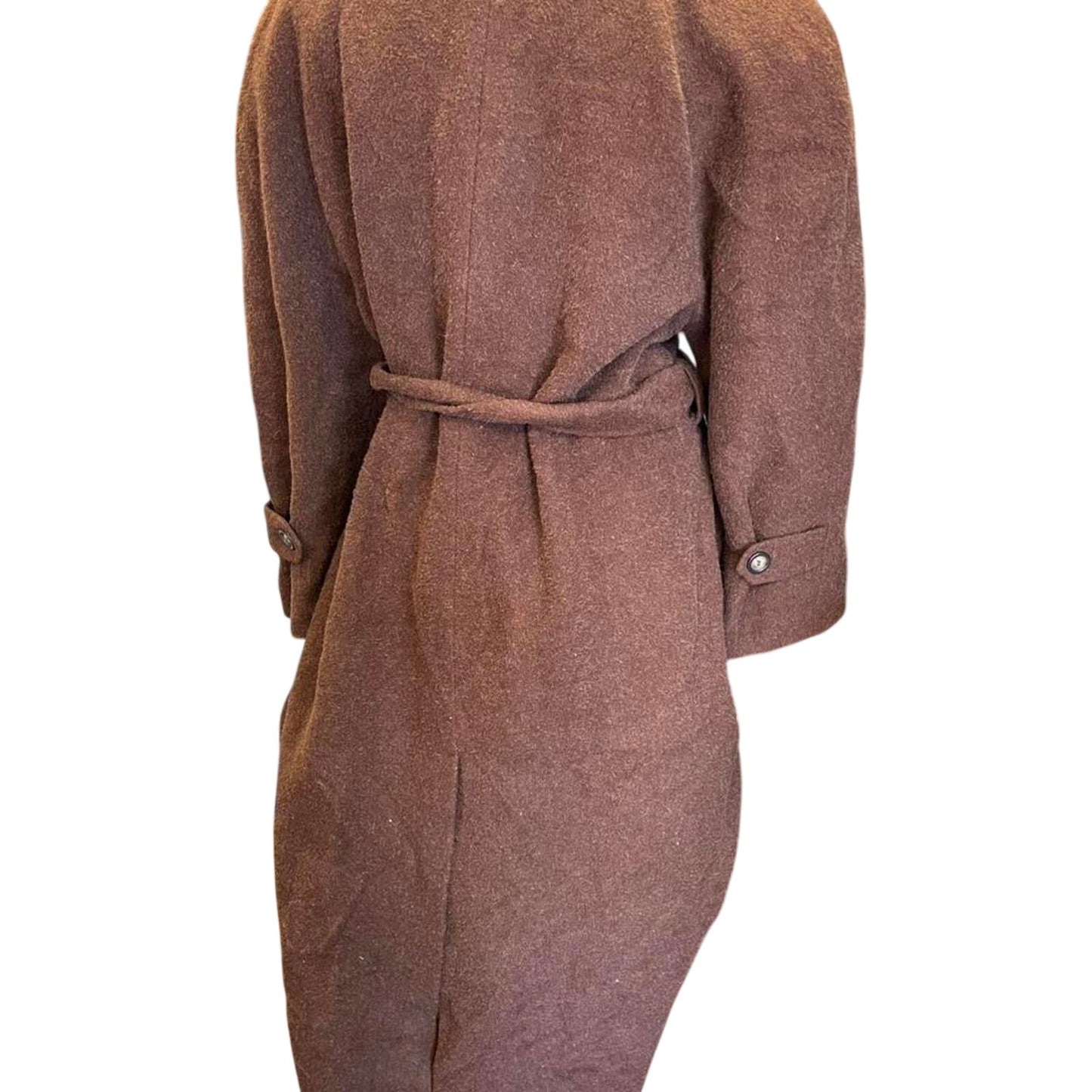 Brown wool coat with belt
