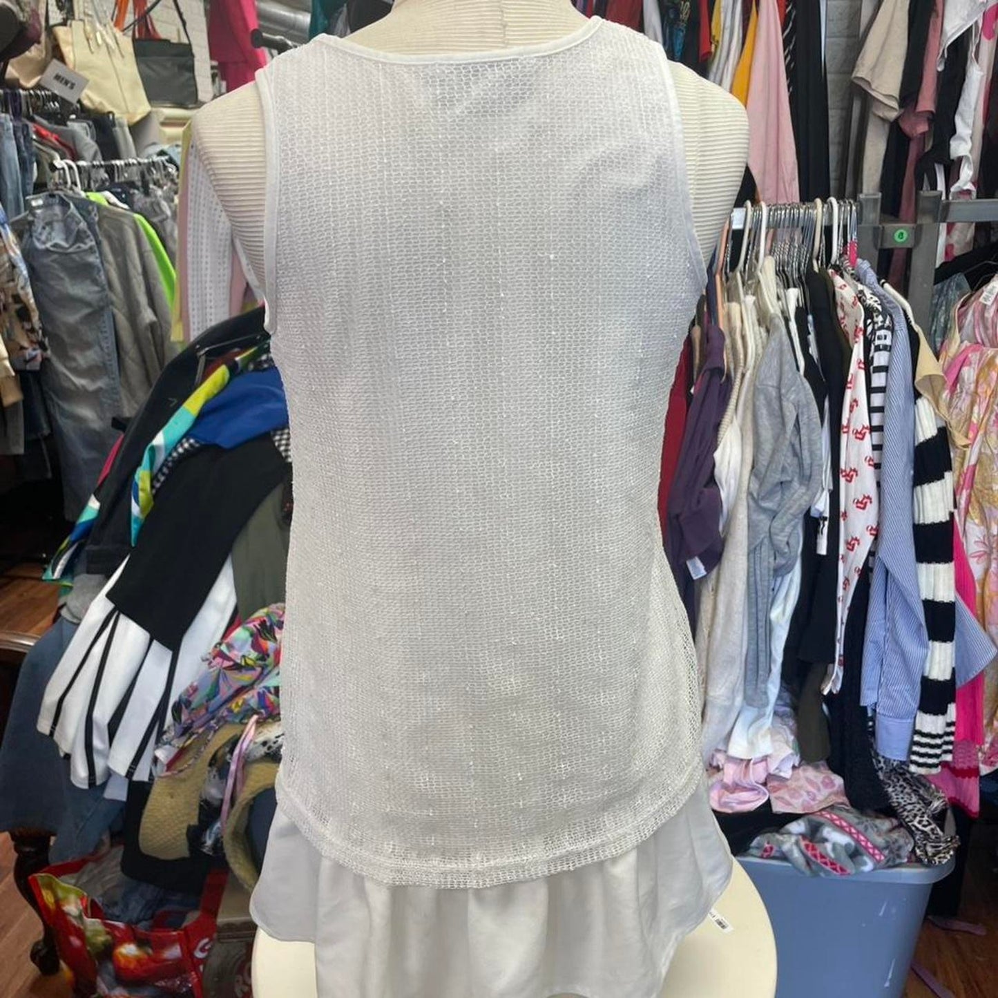 White mesh tank top with