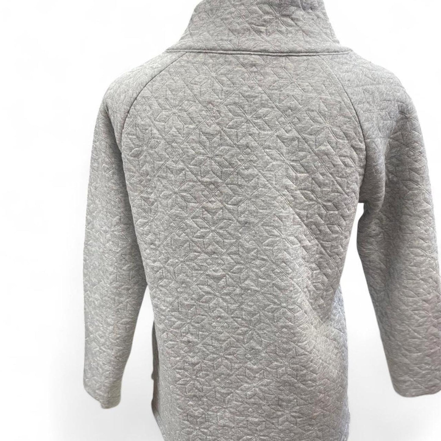 Talbots grey quilted cowl neck