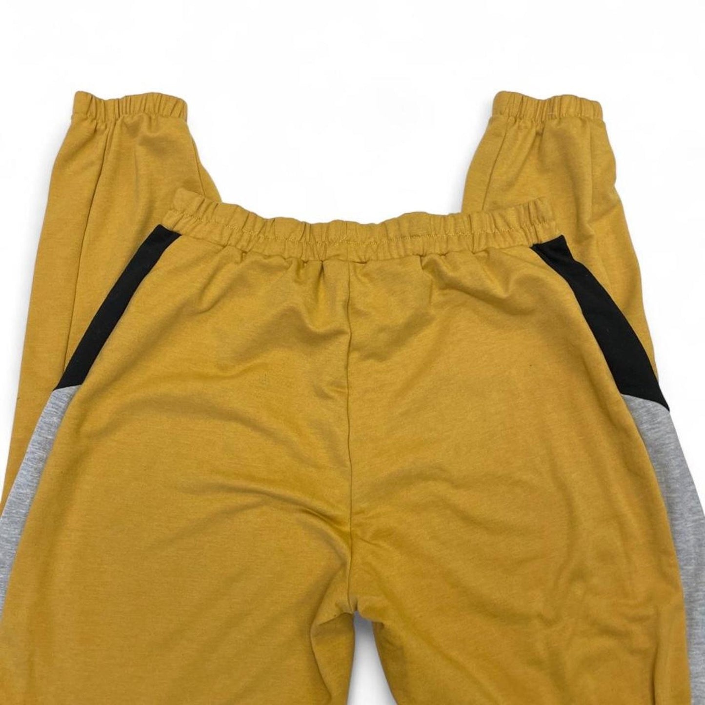 Yellow polyester spandex sweatpants