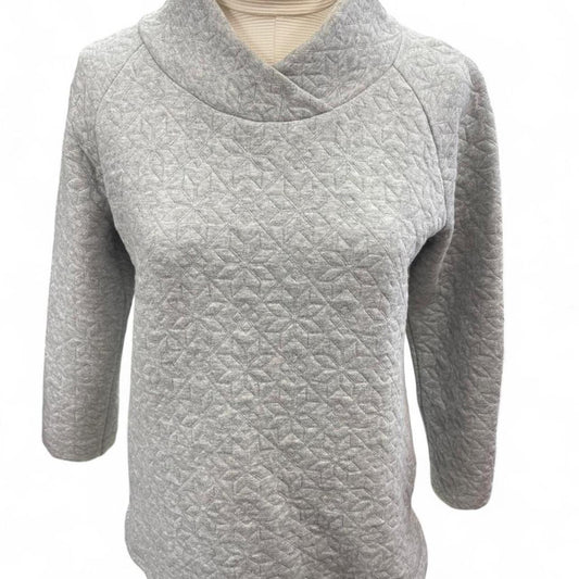 Talbots grey quilted cowl neck