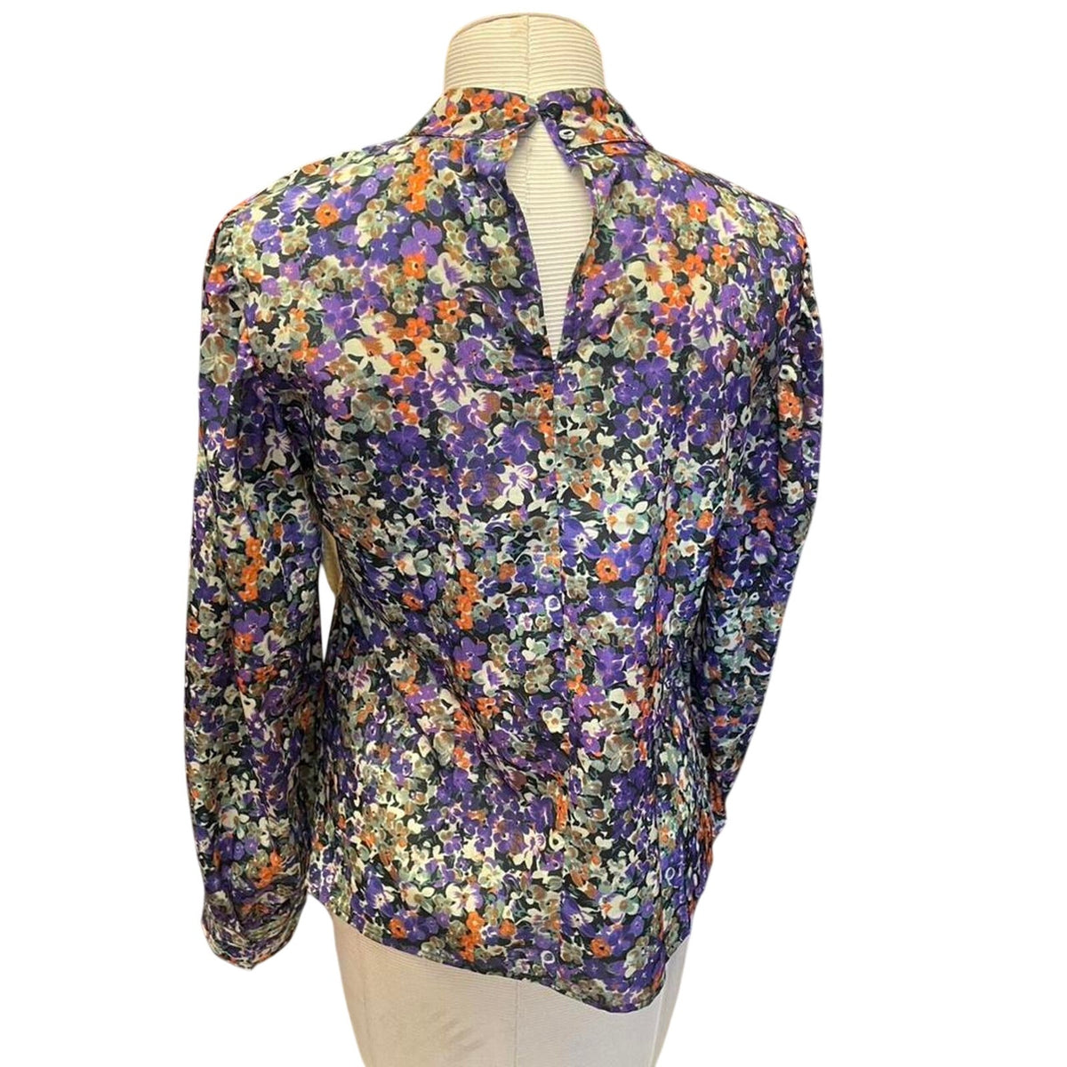Purple floral button up blouse