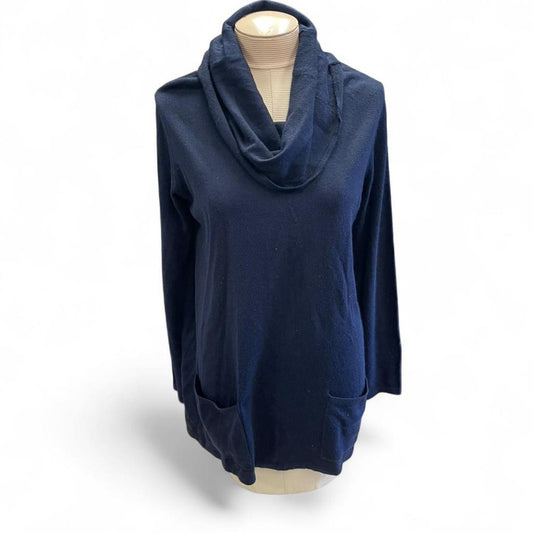 Navy blue cowl neck sweater