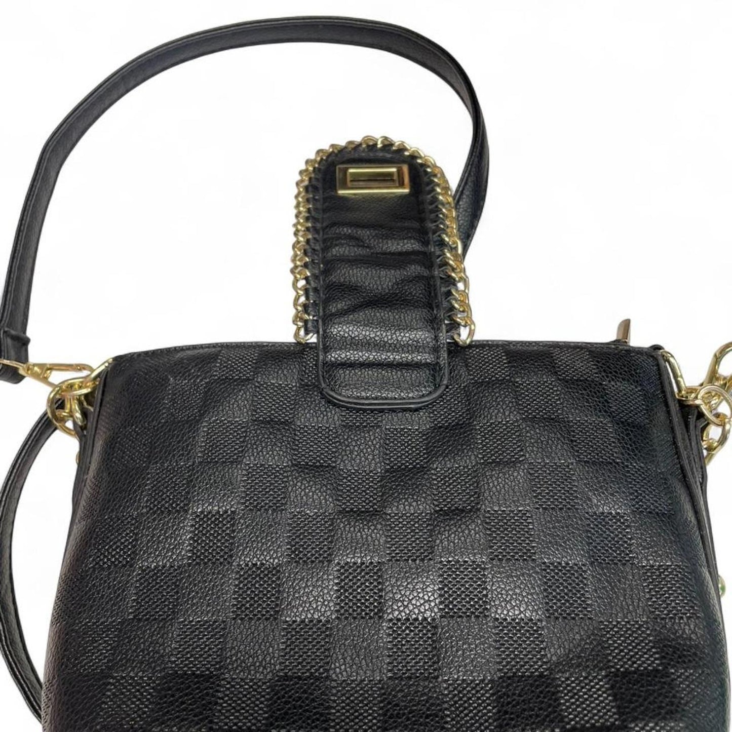 Black and gold chain strap