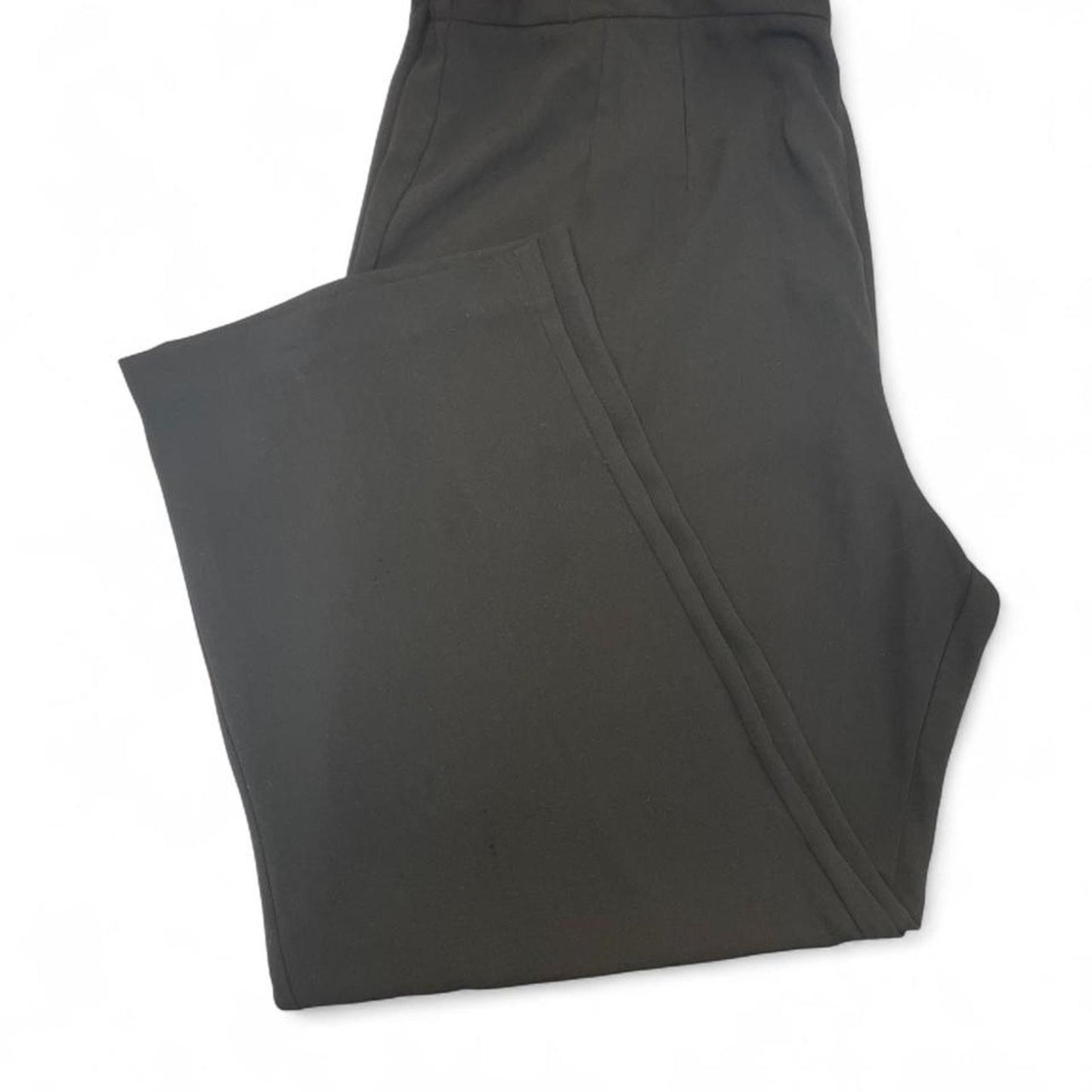 Black high waisted wide leg trousers