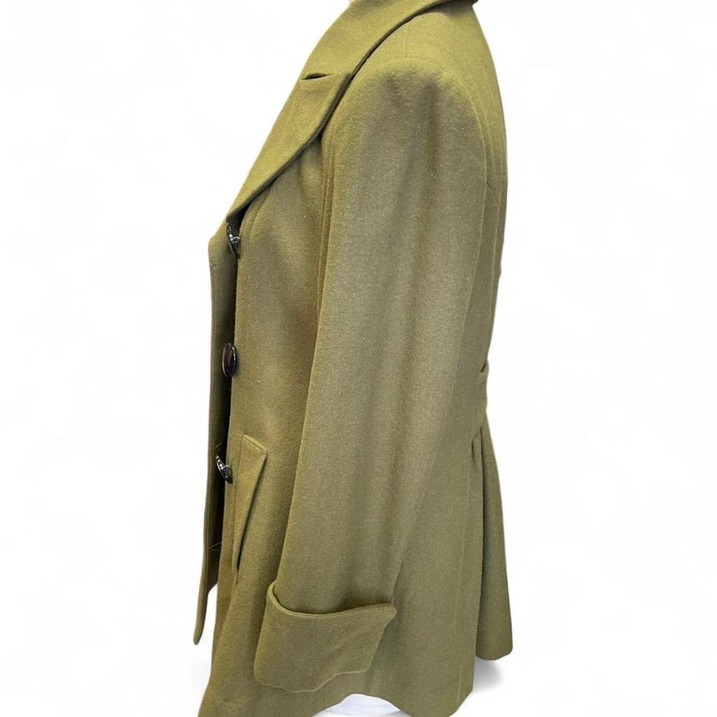 Olive green wool blend coat