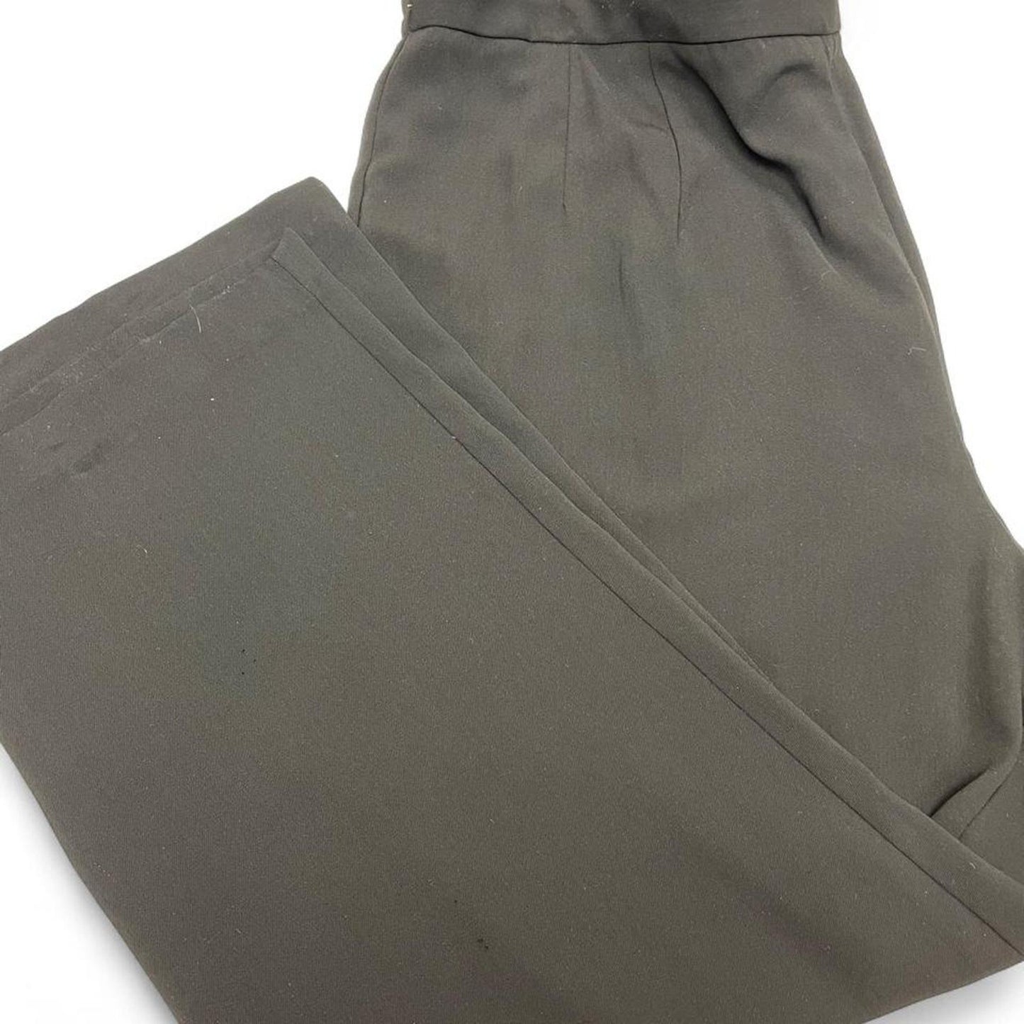 Black polyester wide leg pants
