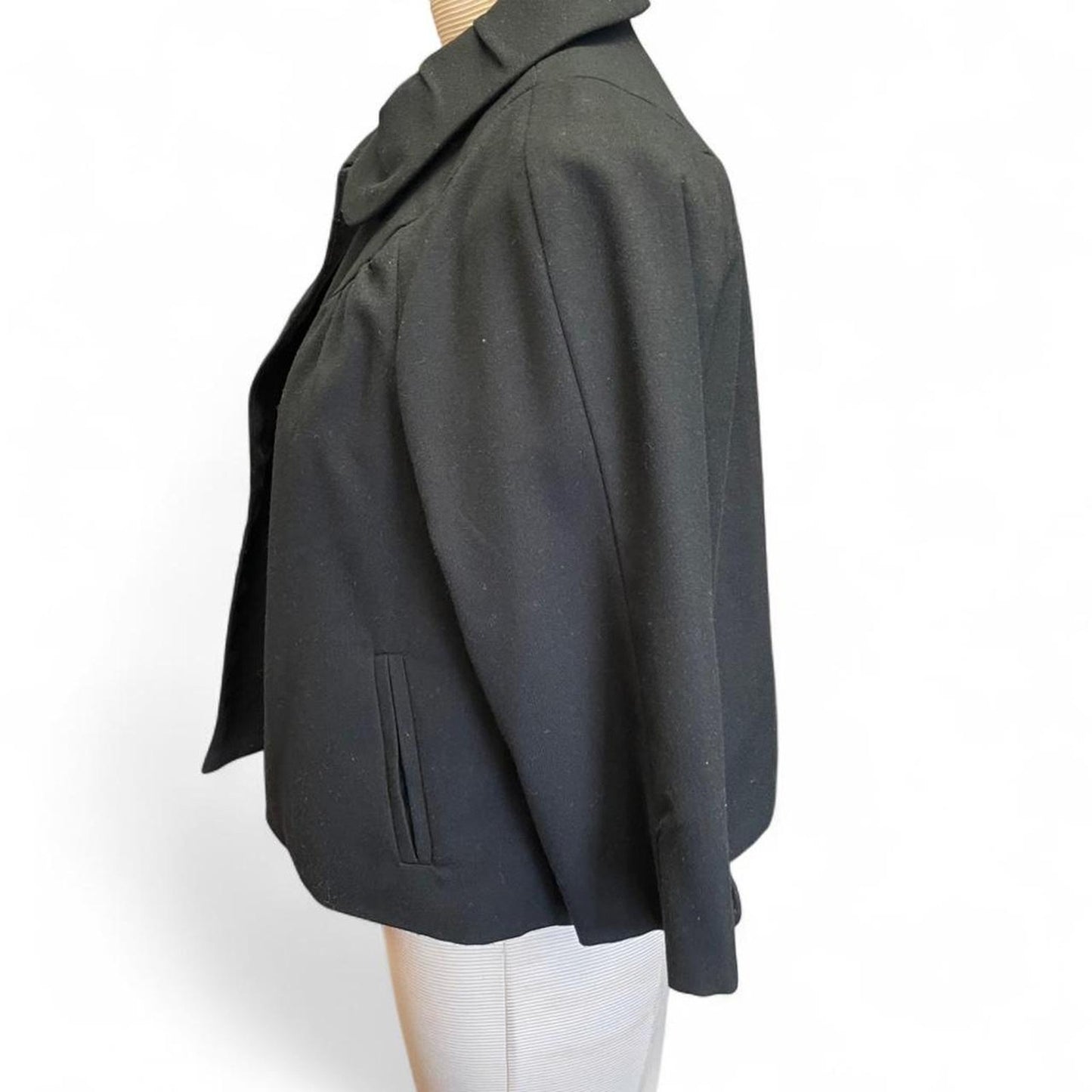 Black cape jacket with collar
