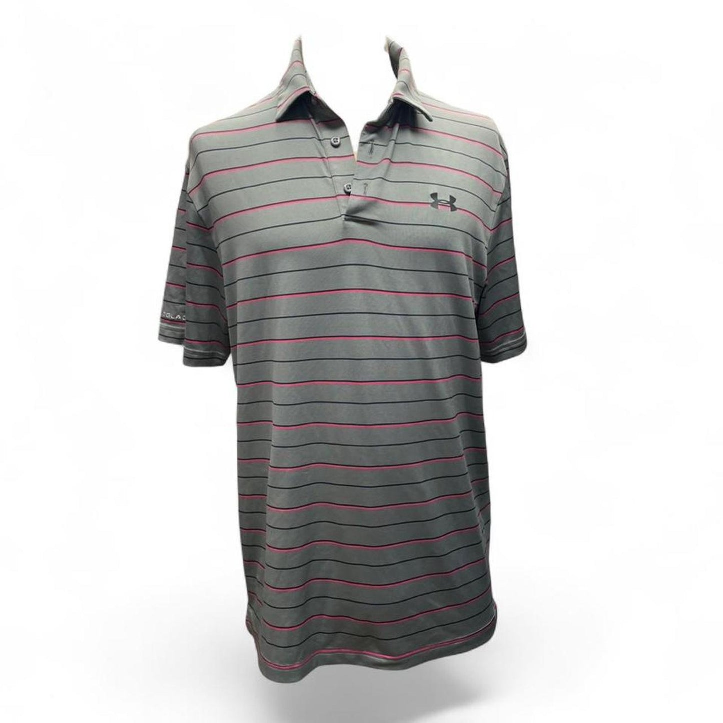 Under armour grey striped polo