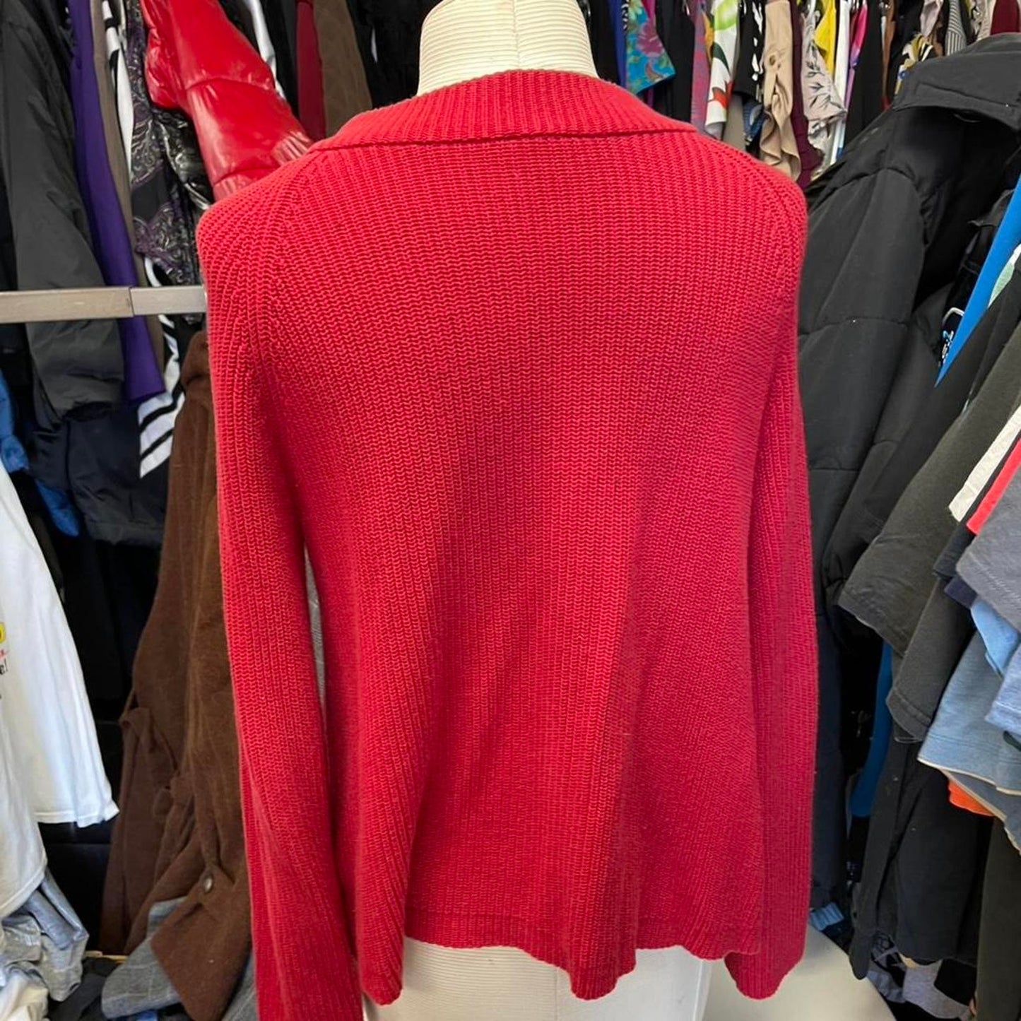 Red talbots button up cardigan