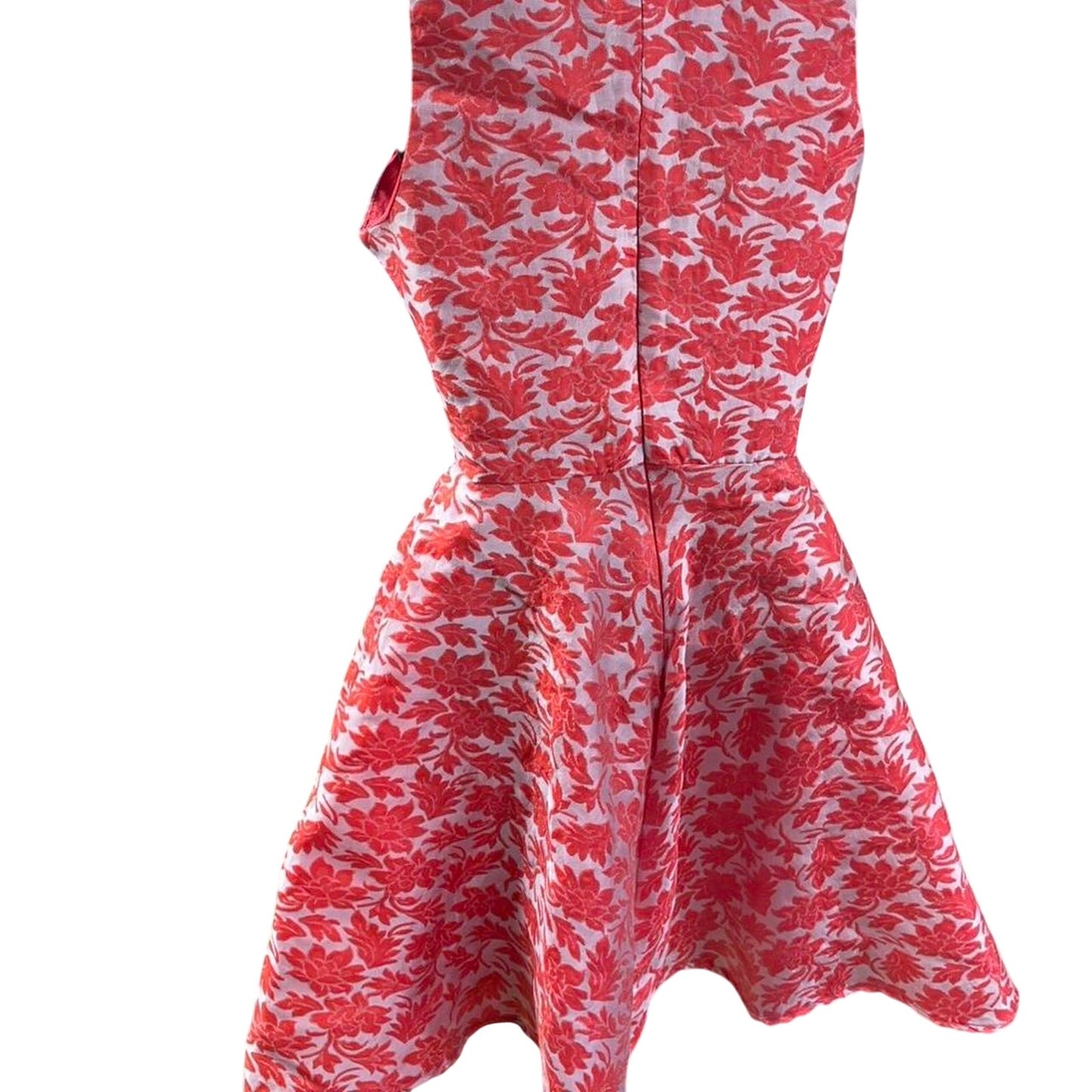 Red floral a line dress
