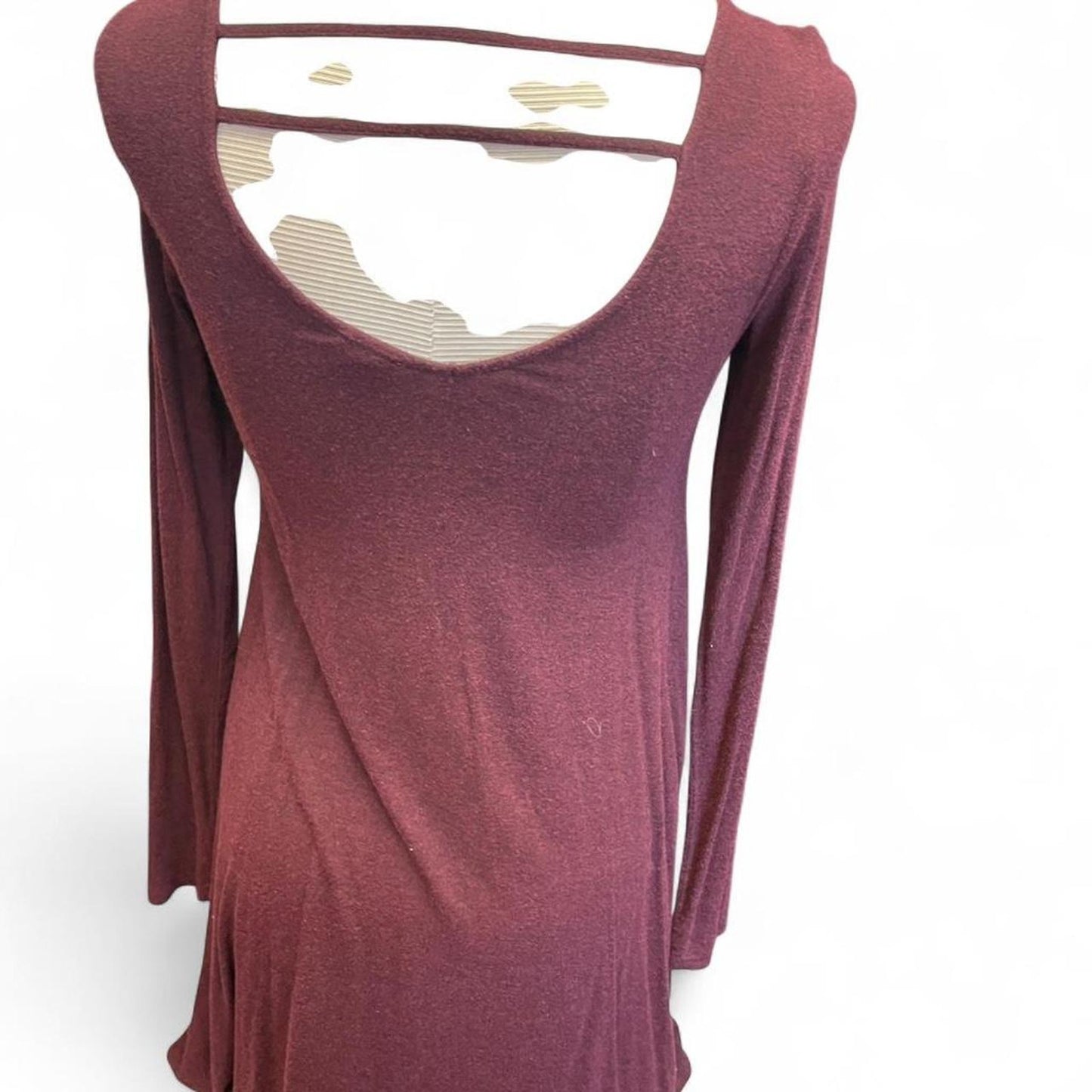 Garage burgundy long sleeve dress