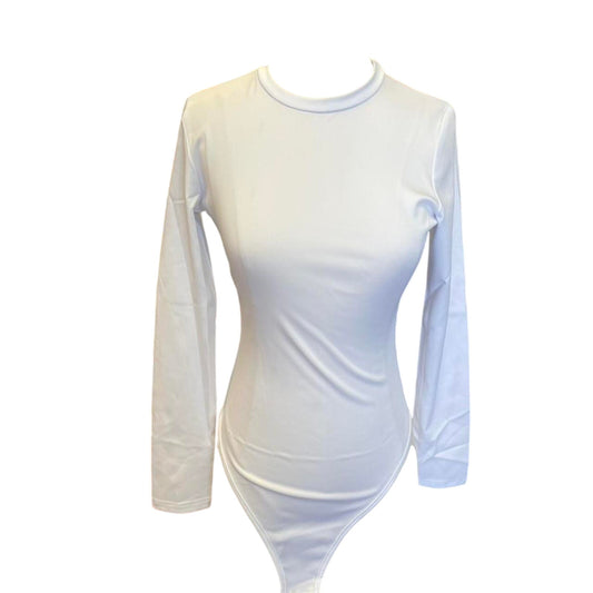 White long sleeve bodysuit with