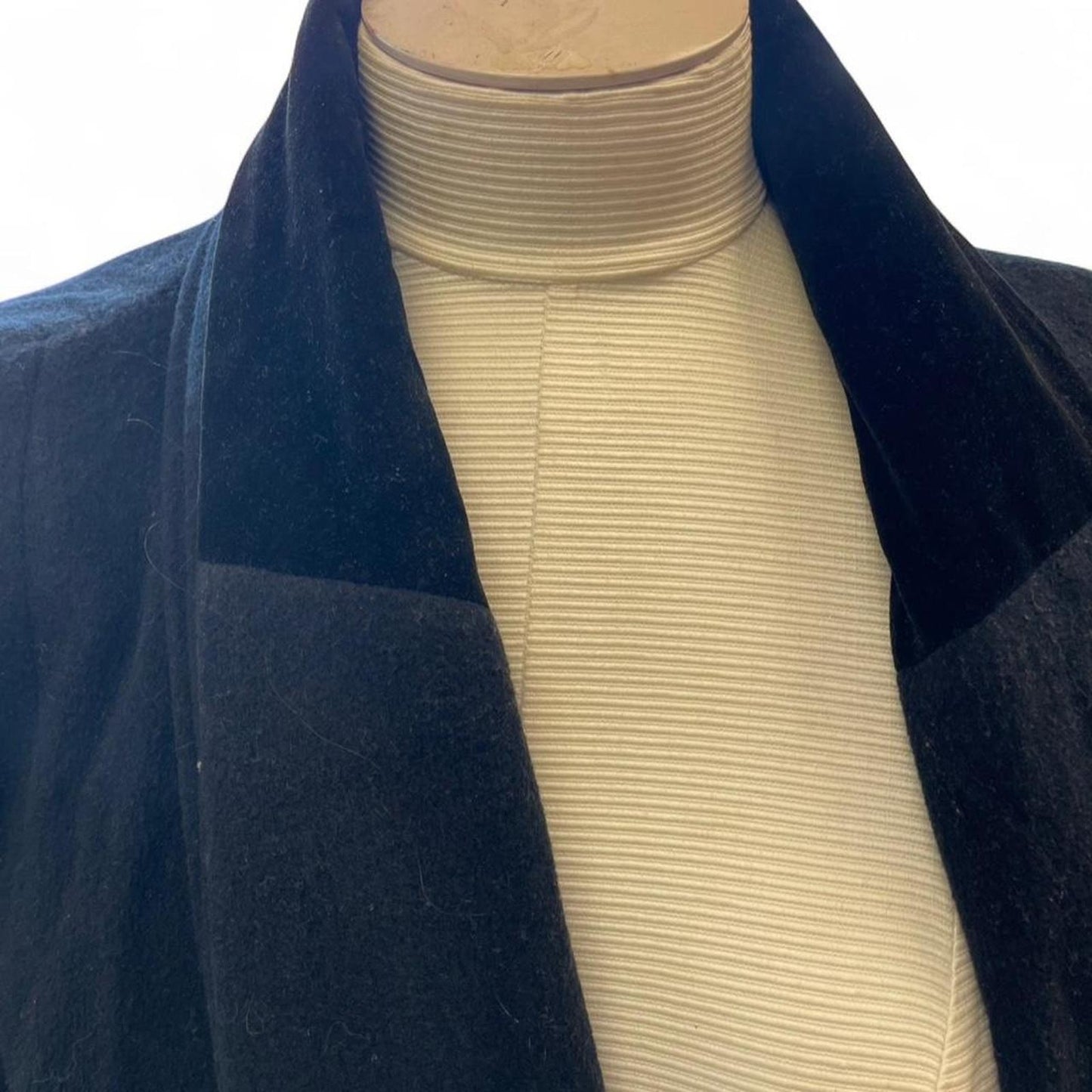 Black velvet duster jacket with