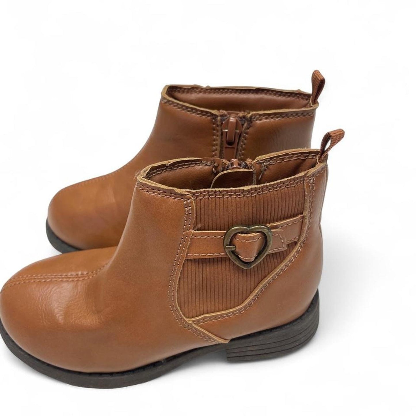 Brown leather ankle boots