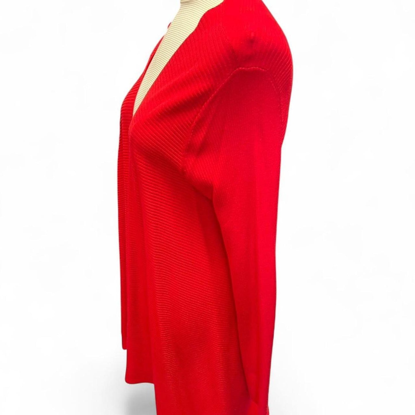 Red long sleeve cardigan
