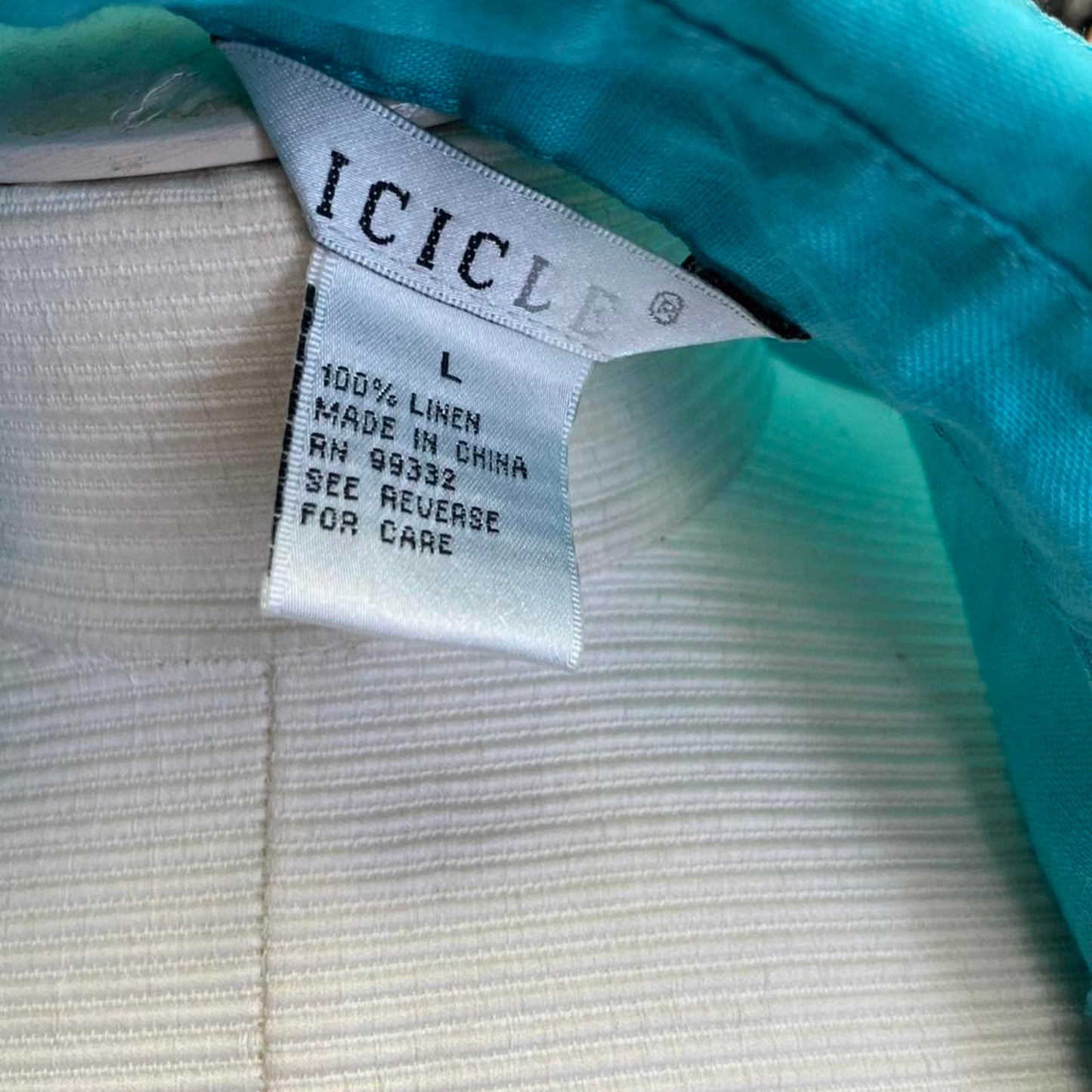 Icicle blue linen button up
