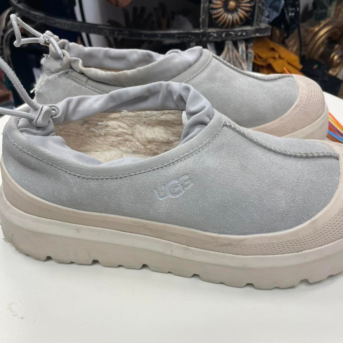 Ugg grey suede platform sneakers