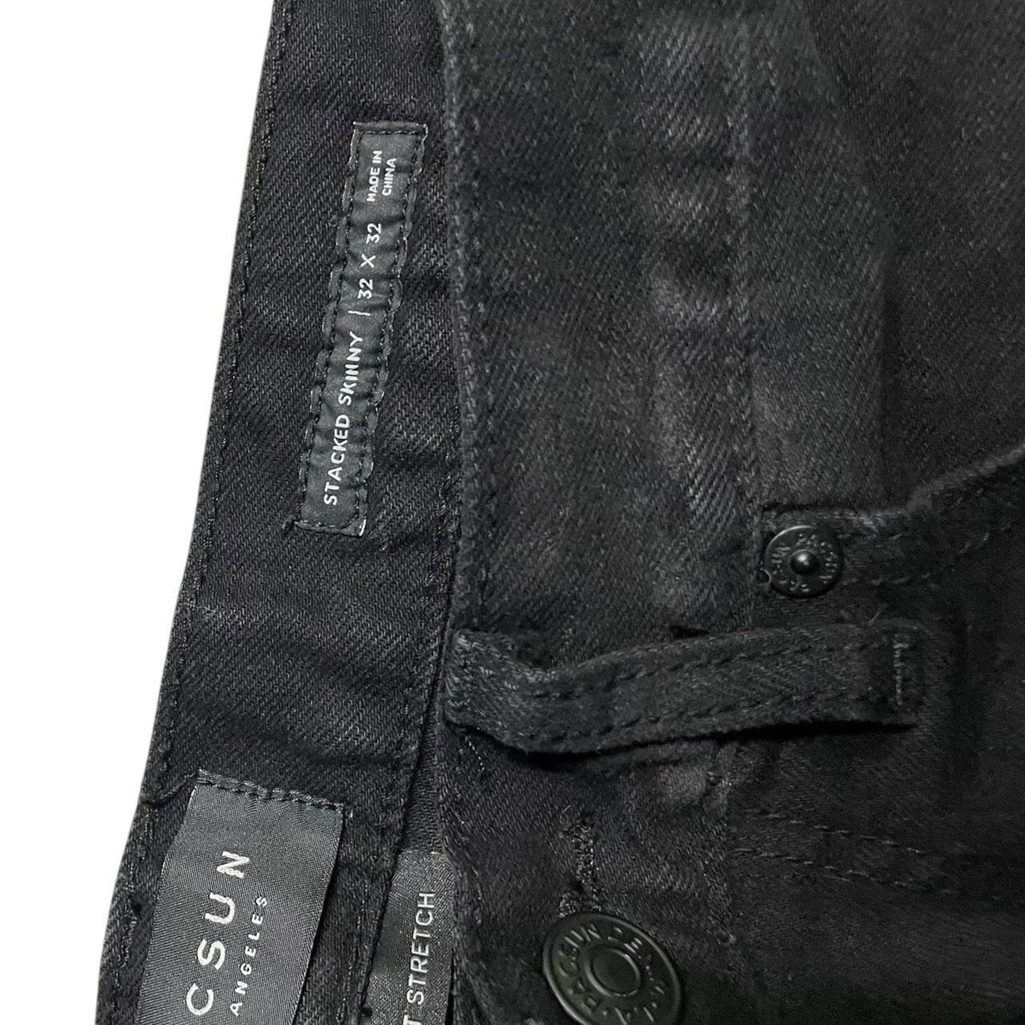 Black denim biker jeans