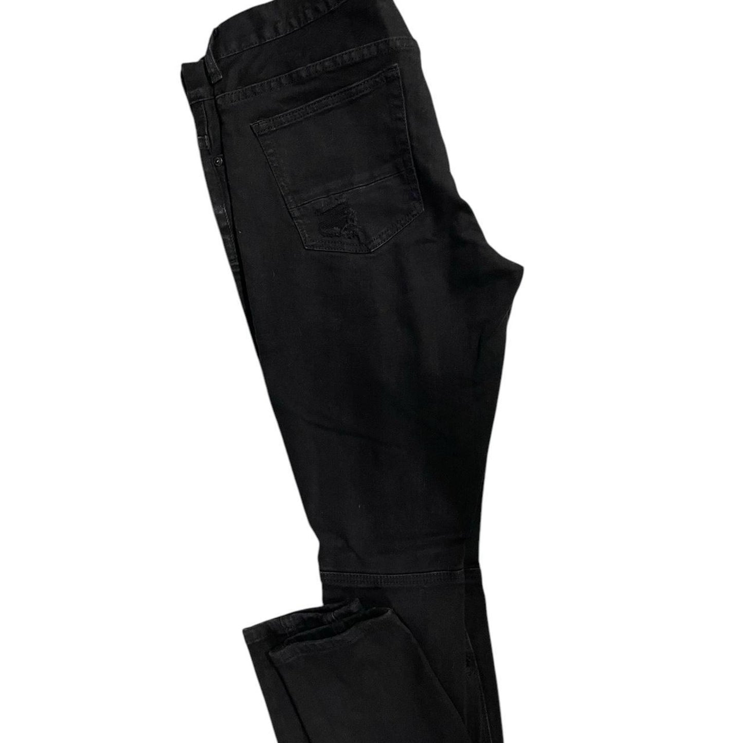 Black denim biker jeans