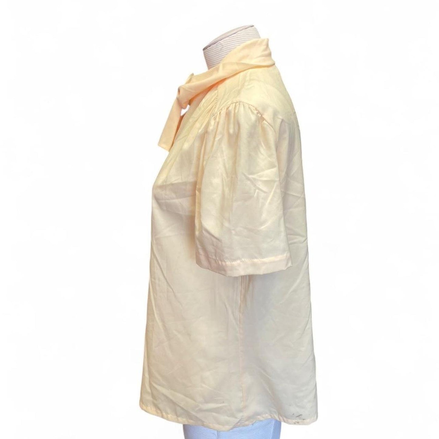Yellow sheer blouse with bow