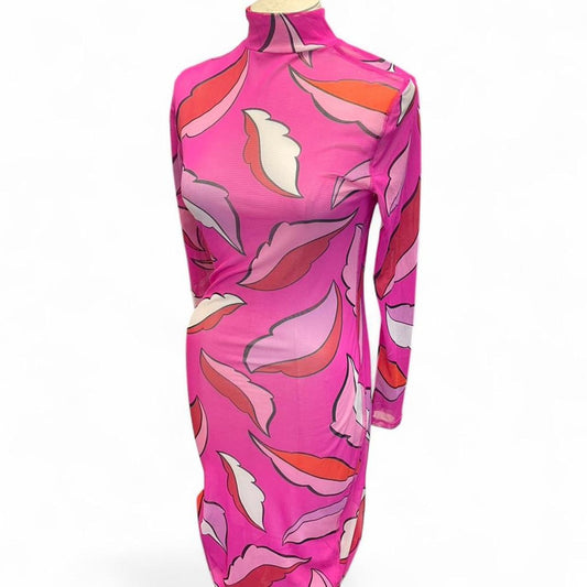 Pink floral print long sleeve