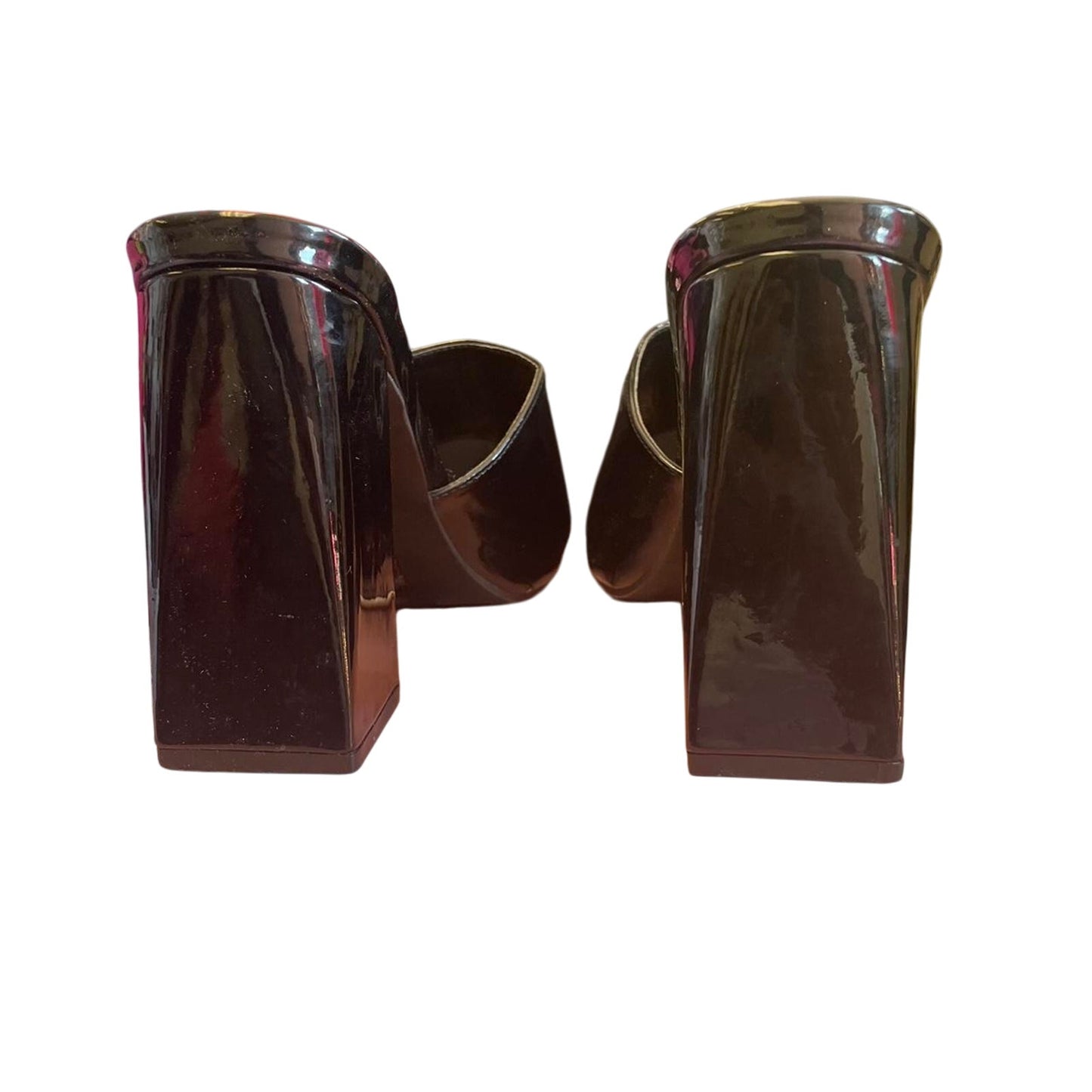 Black patent leather square toe
