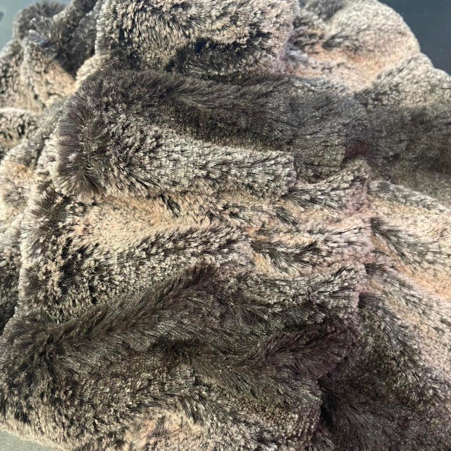 Brown faux fur scarf with