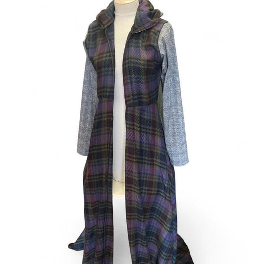 Purple plaid maxi dress with