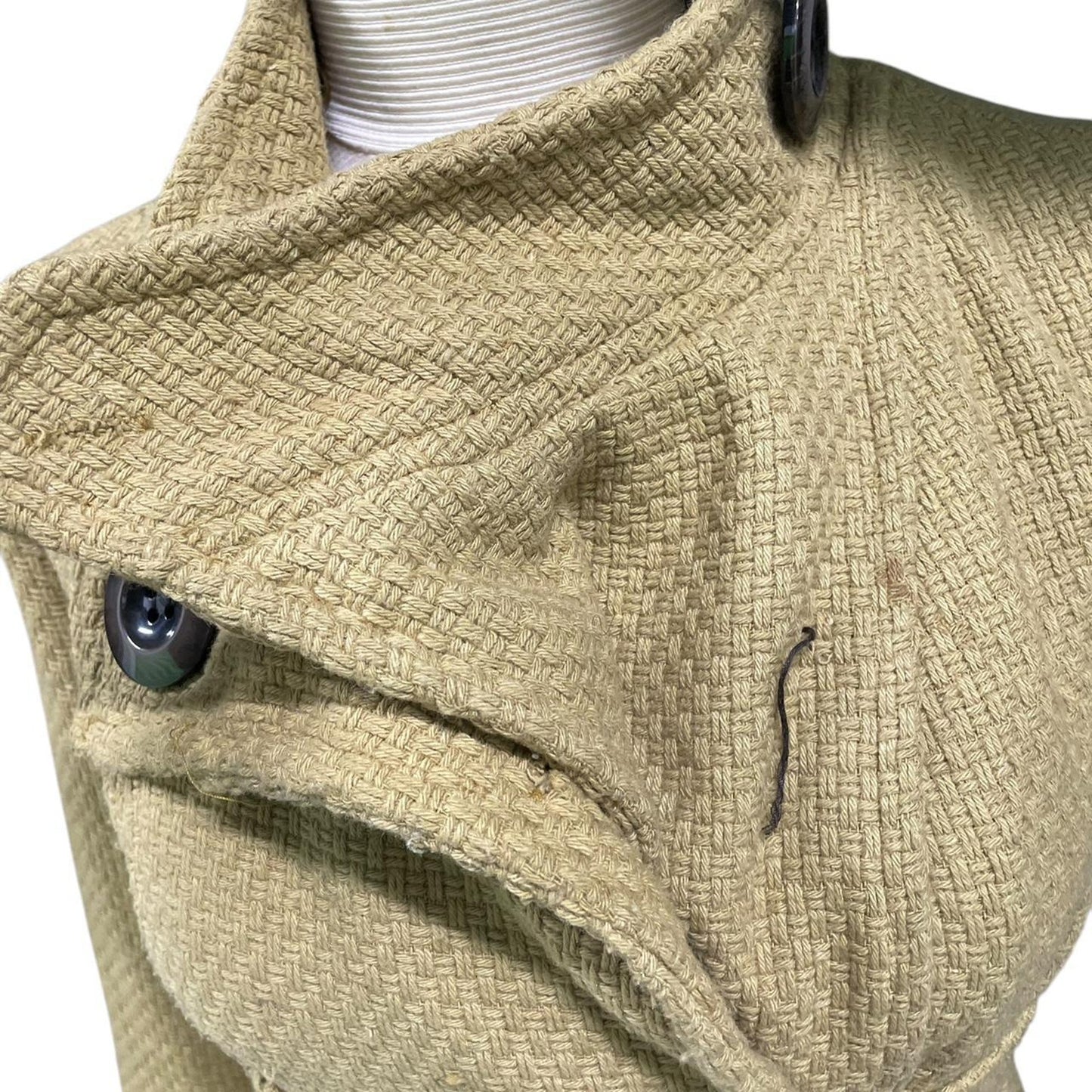 Yellow wool blend trench