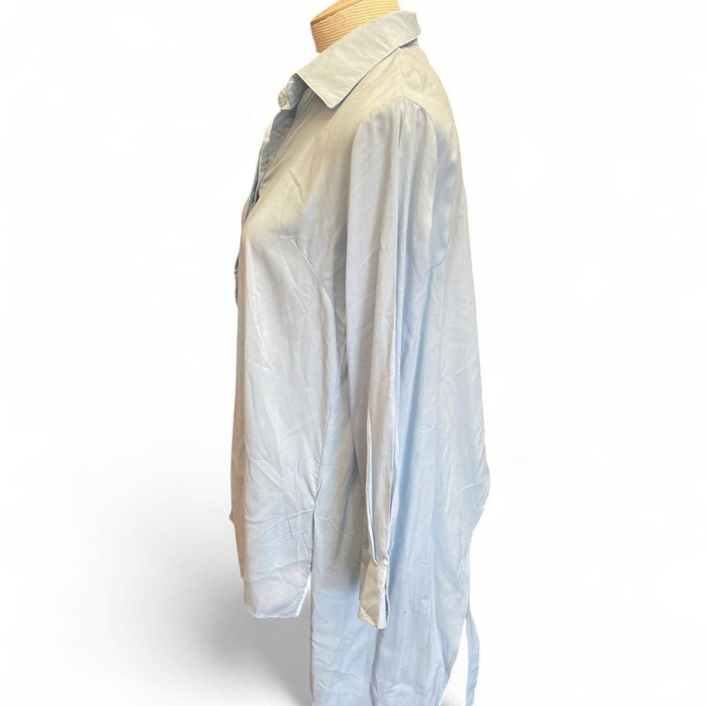 Light blue sheer blouse with