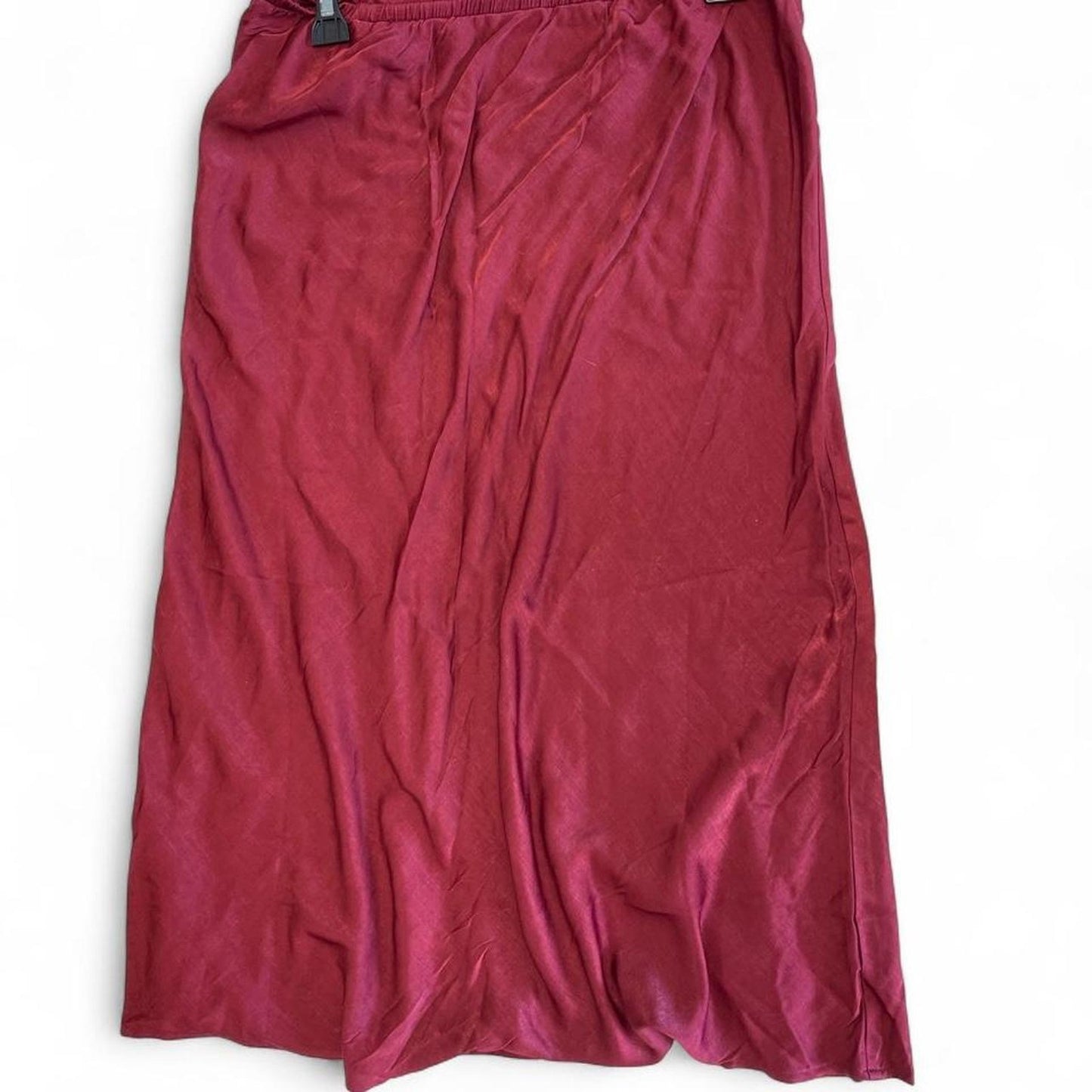 Burgundy satin maxi skirt