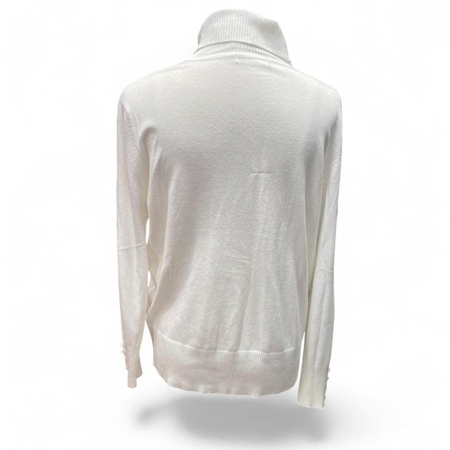 White turtleneck sweater with a