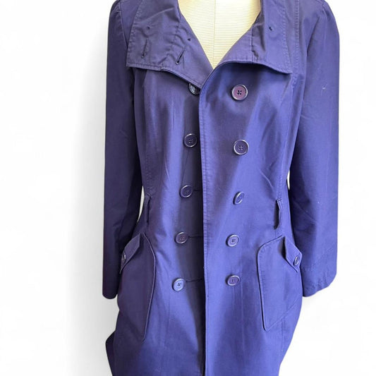 Merona purple trench coat size