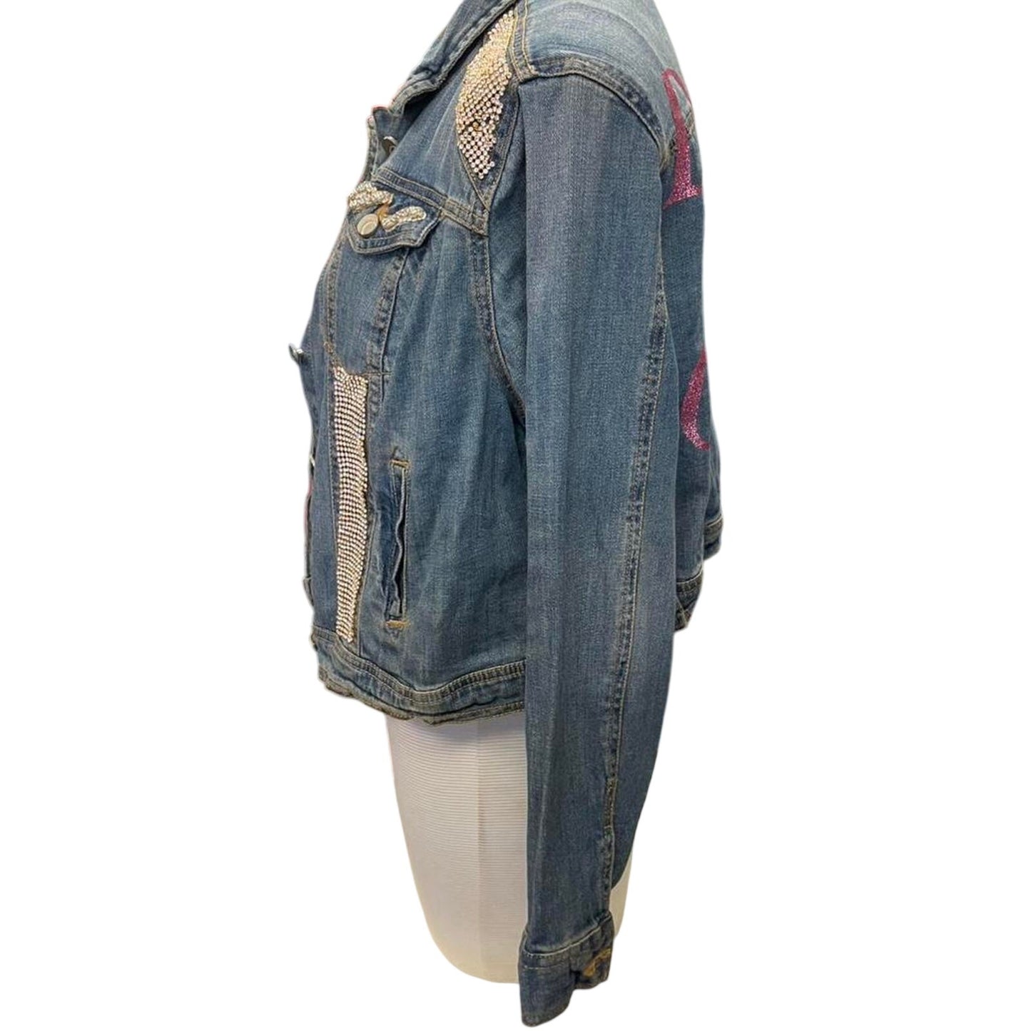 Y2k embellished denim jacket