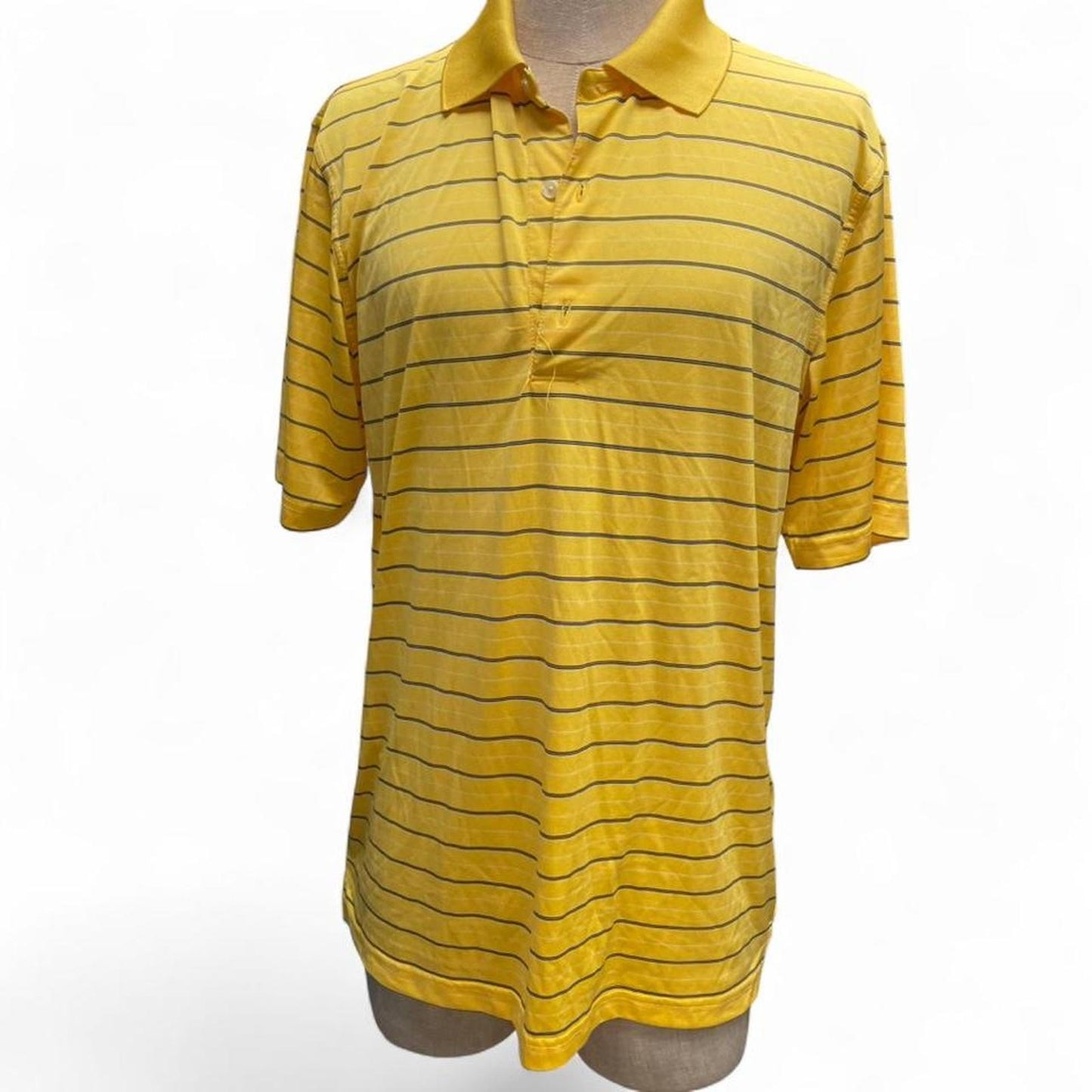 Yellow striped polo shirt
