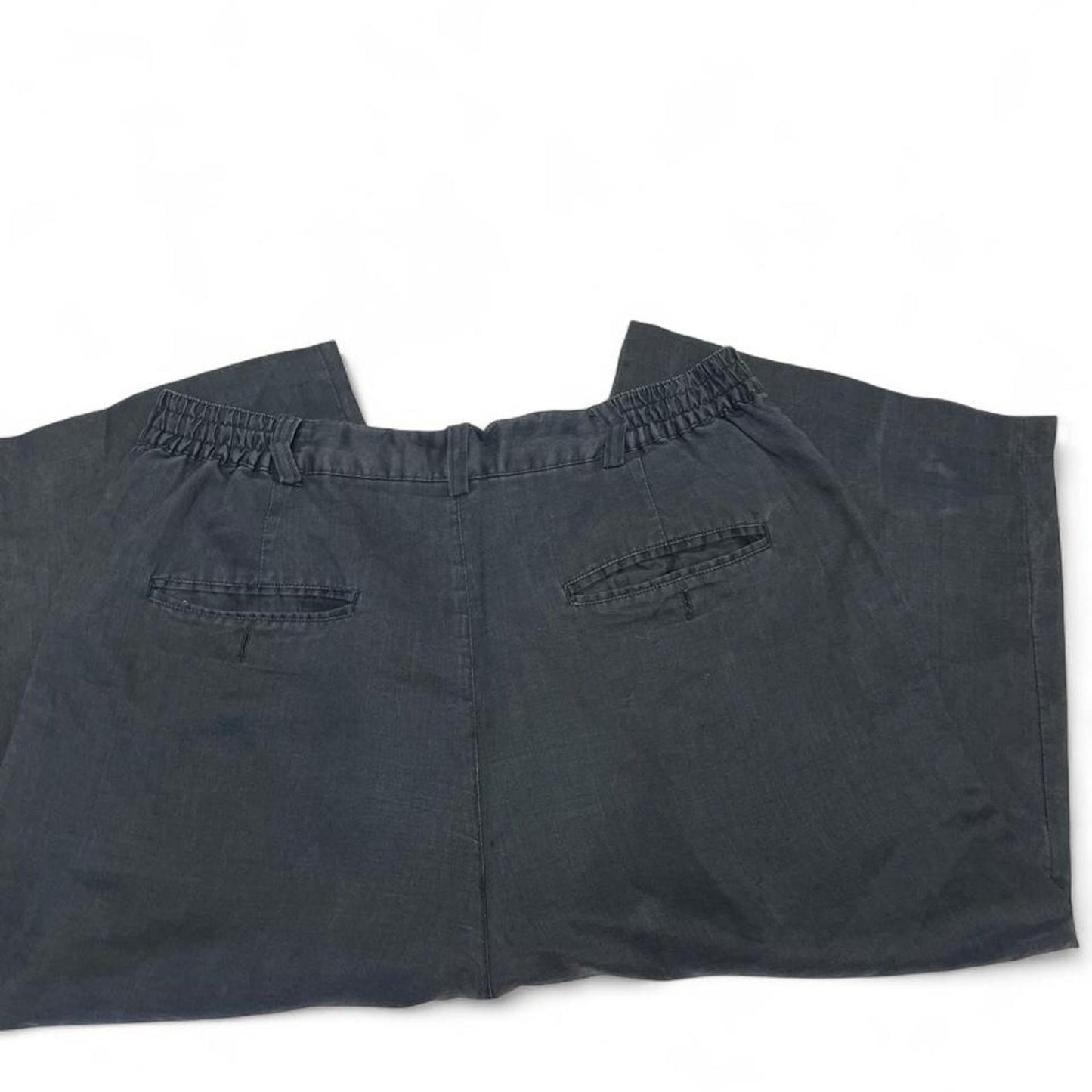 Black linen wide leg pants