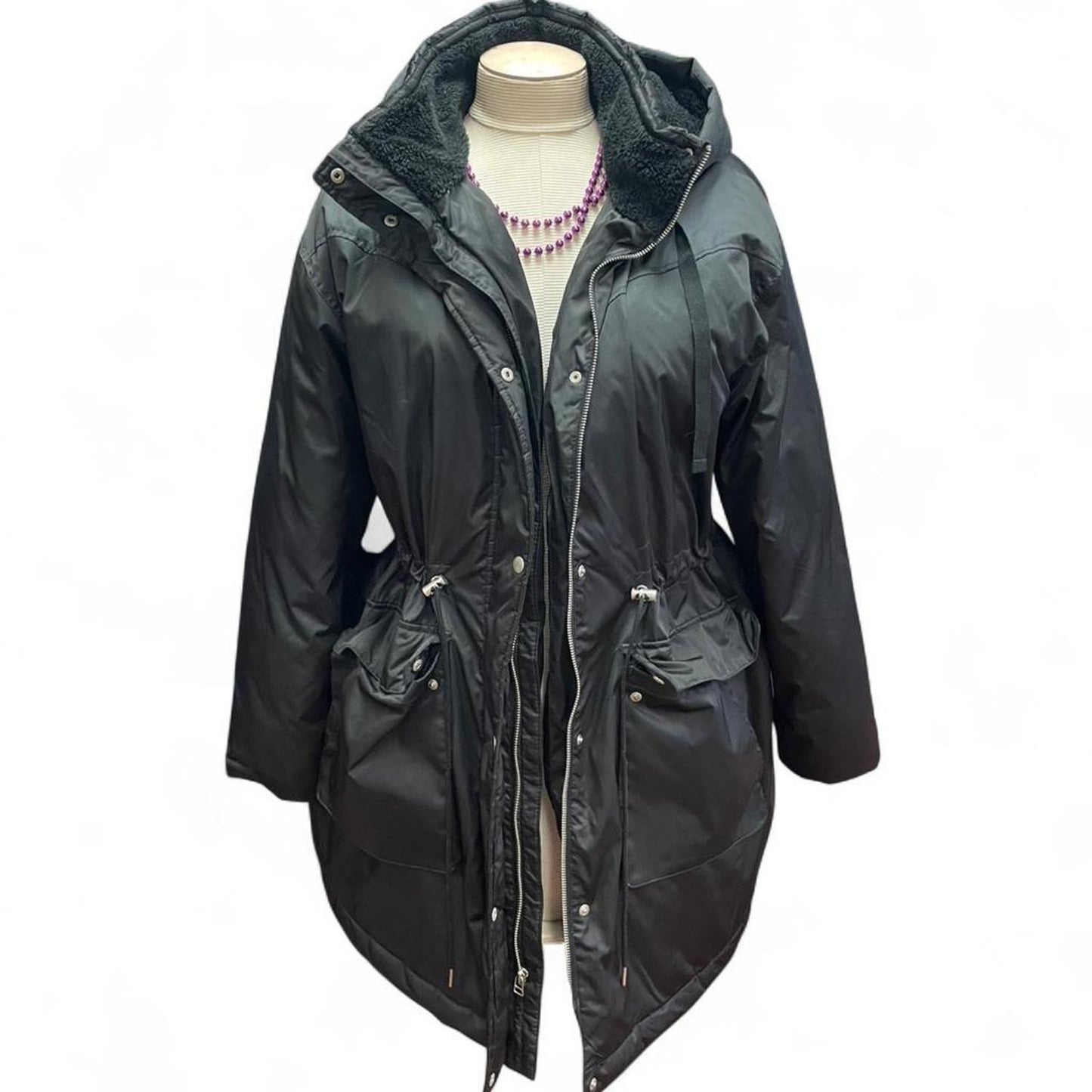 Universal thread black rain jacket