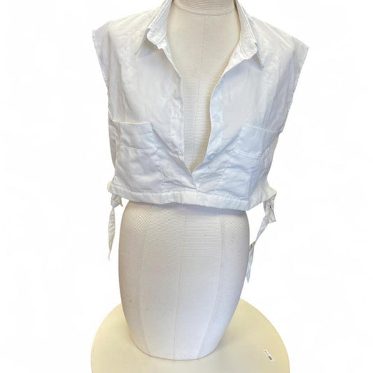 White button up vest with
