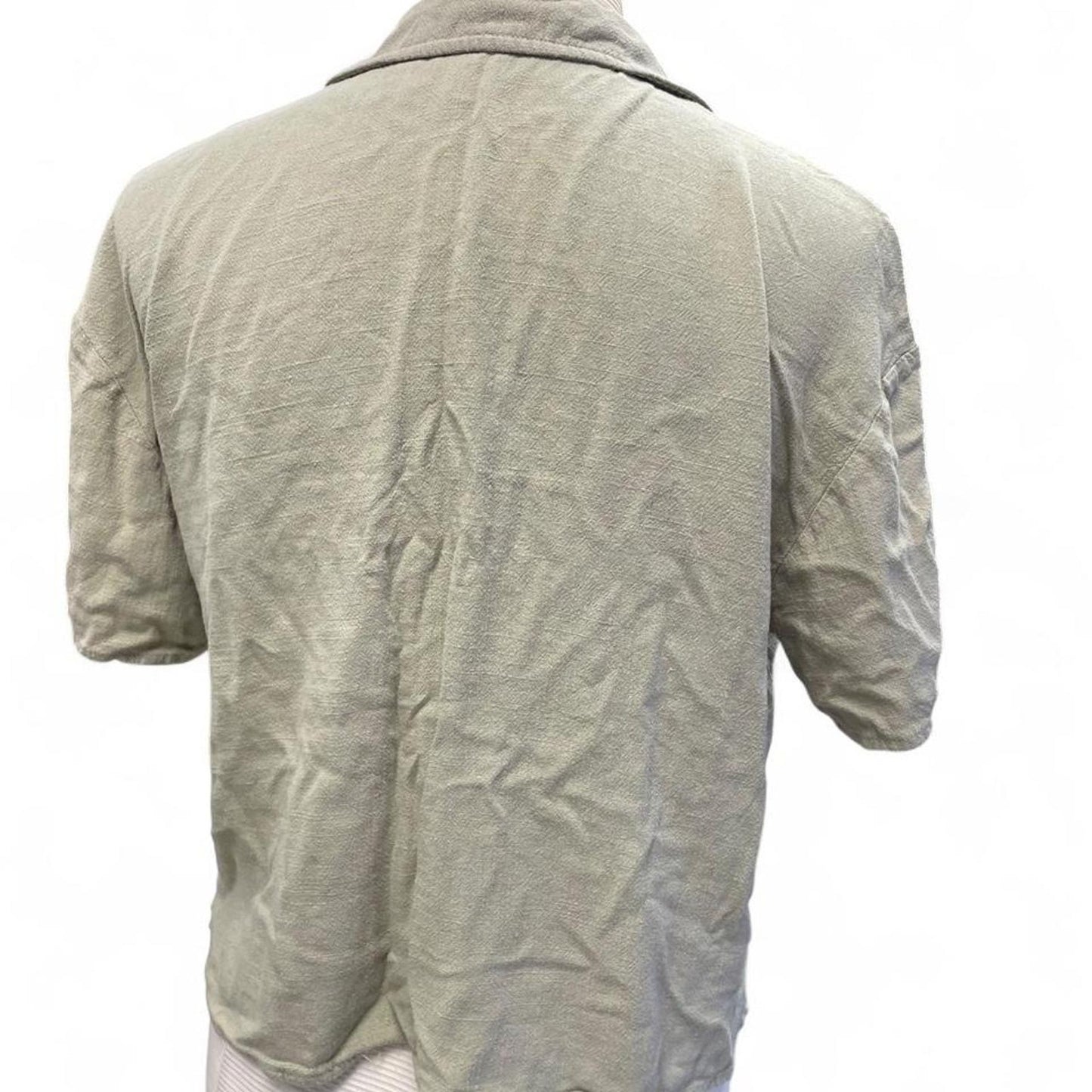 Green corduroy button up shirt