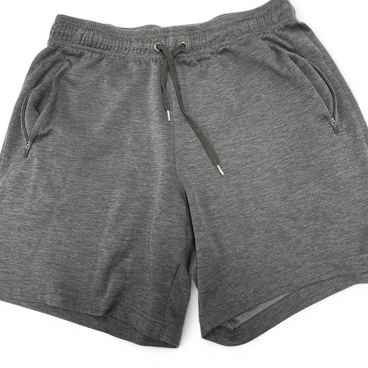 A.Gray heather shorts with drawstring