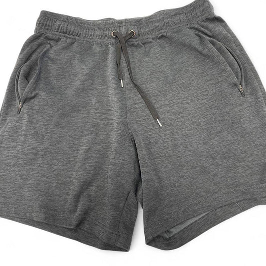 A.Gray heather shorts with drawstring