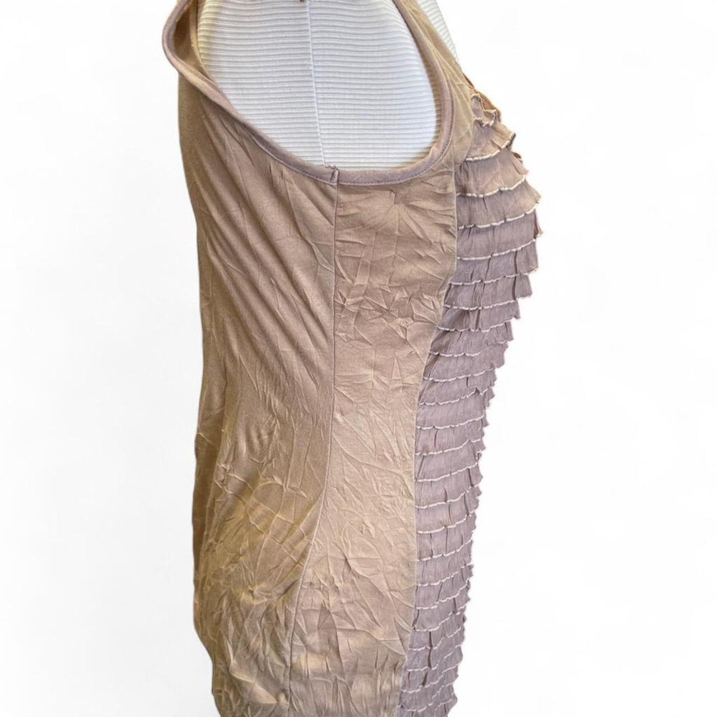Cocomo tan ruffle tank top