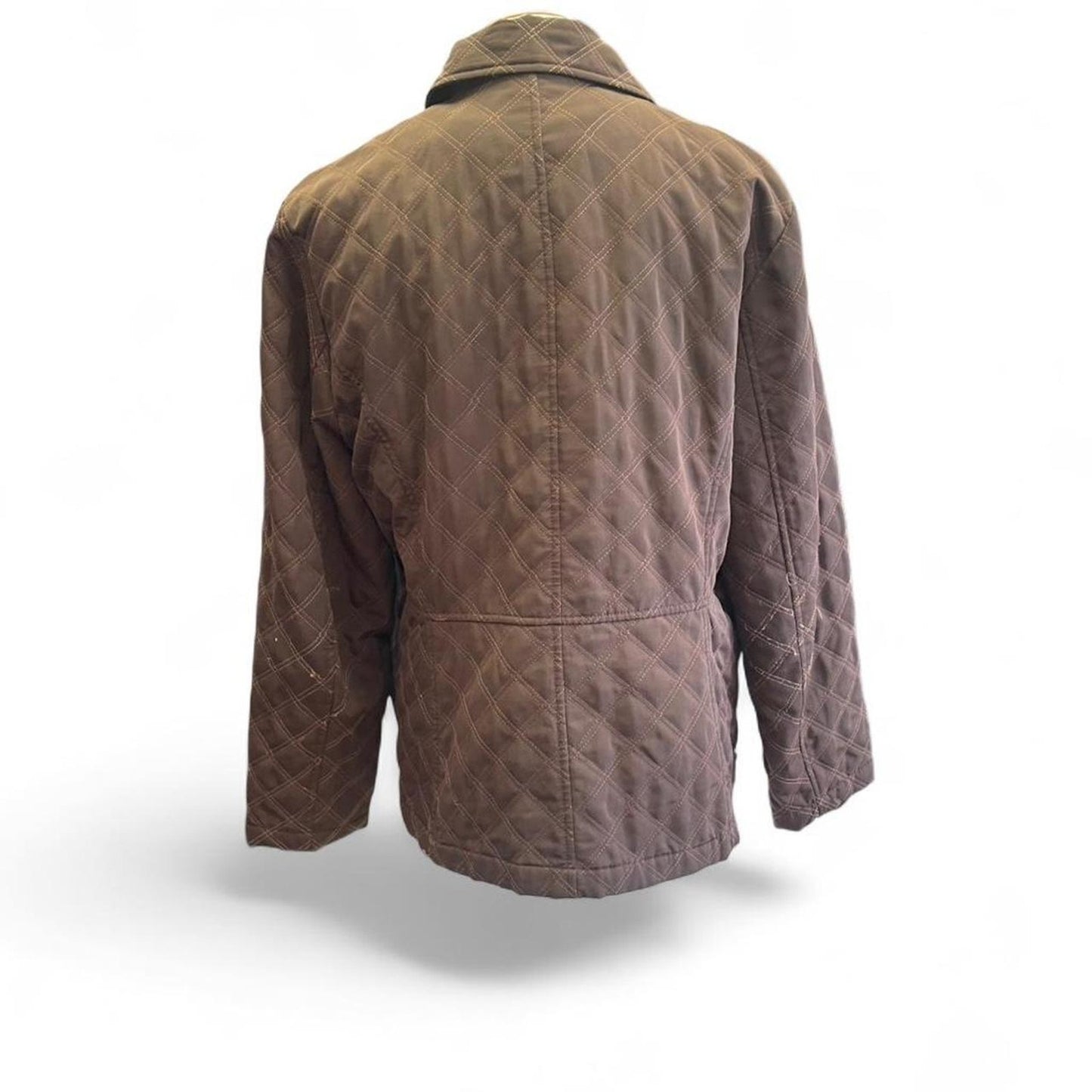 Brown quilted jacket with a