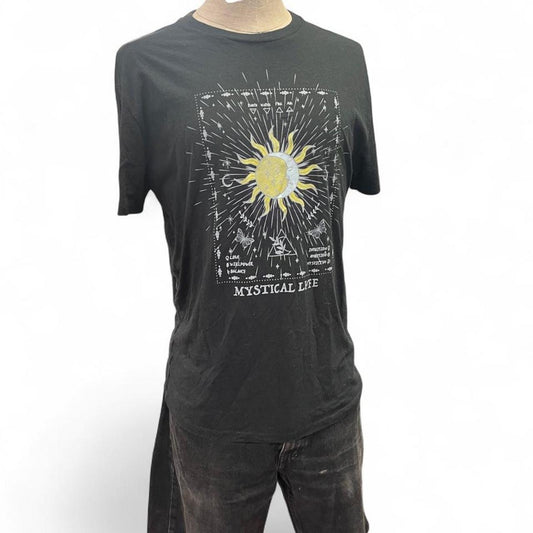 Black mystical life graphic tee