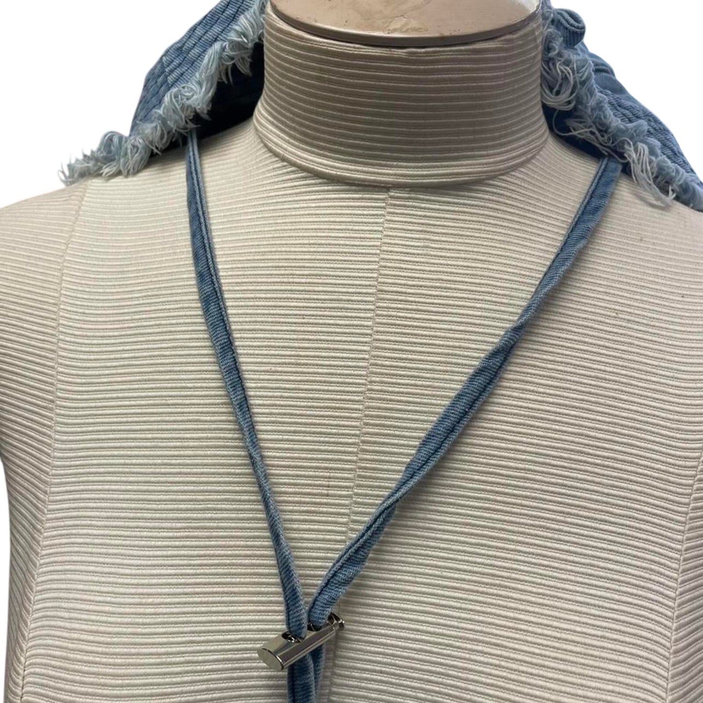 Denim bucket hat with adjustable