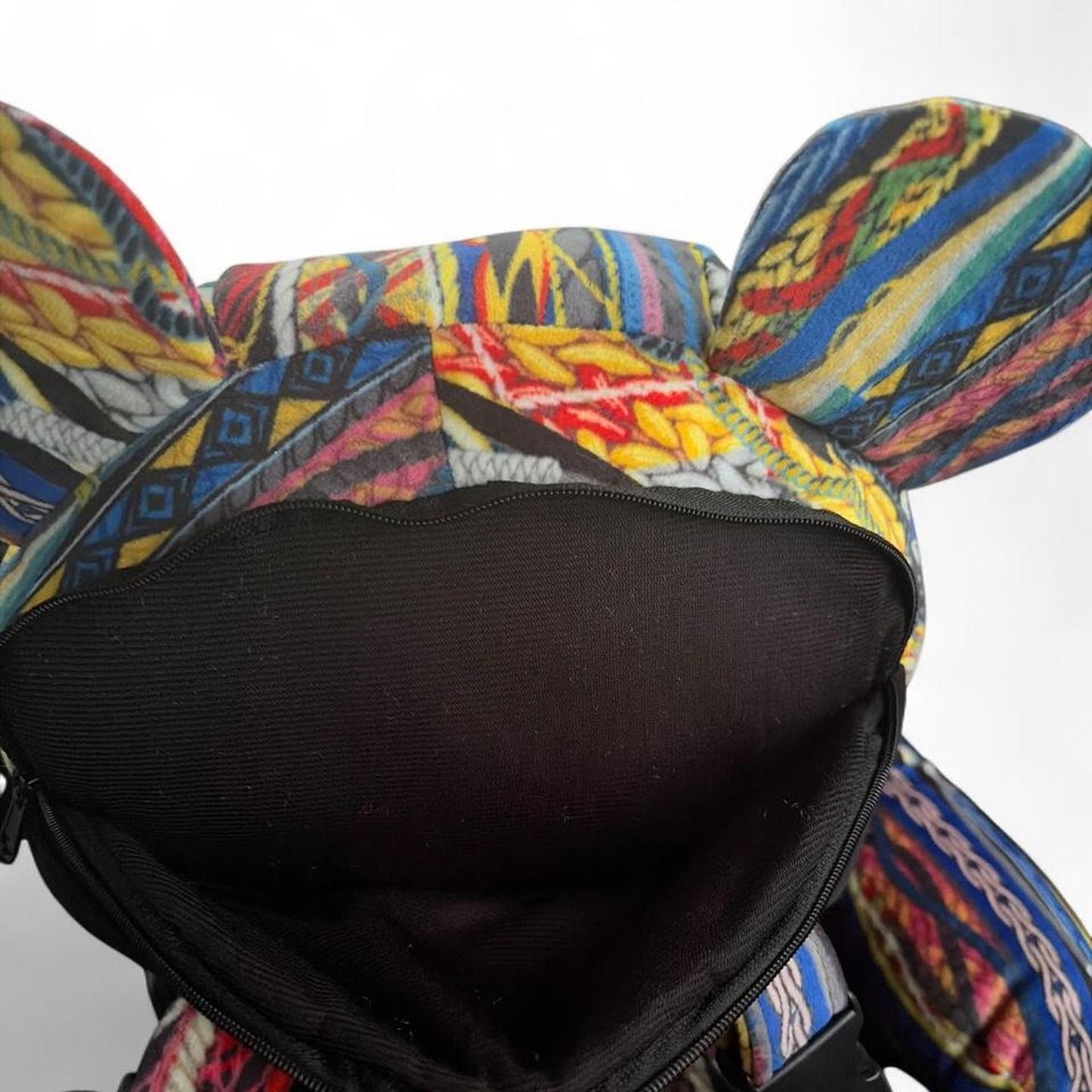 Multi colored bag teddy bear
