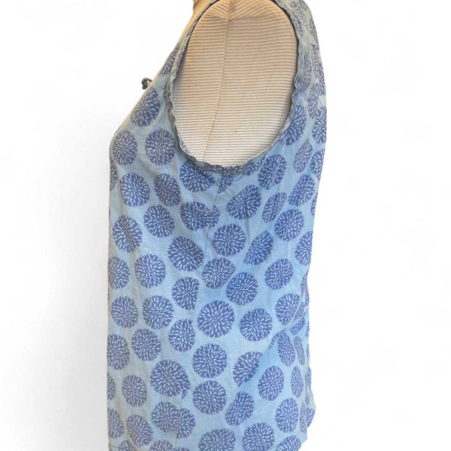 Blue and white polka dot